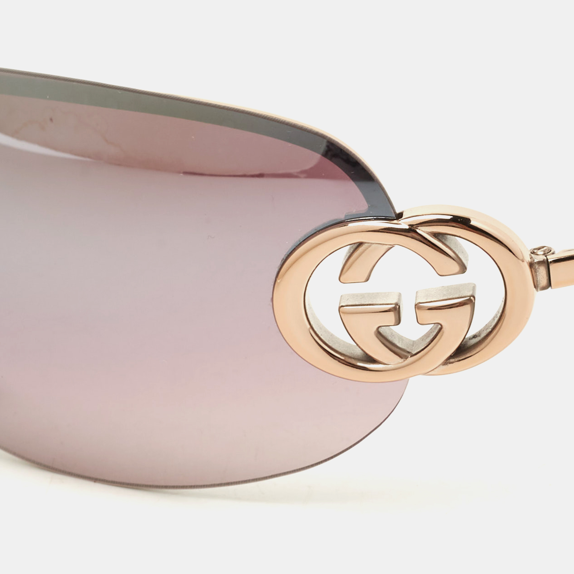 

Gucci Purple/Gold Interlocking G Gradient Shield Sunglasses