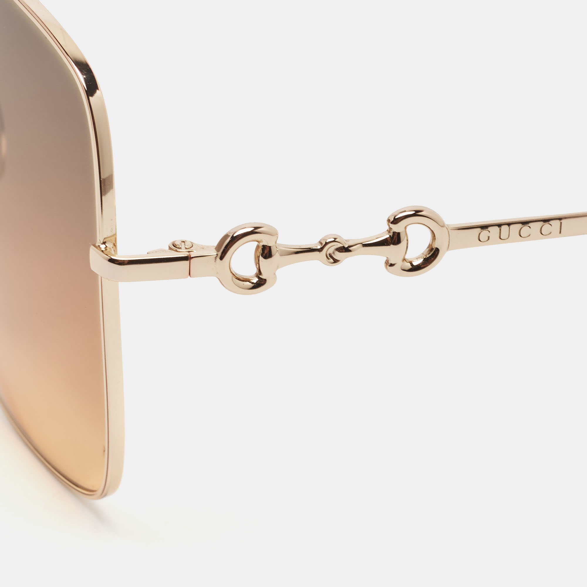 

Gucci Brown/Green Horsebit Gradient Oversize Sunglasses