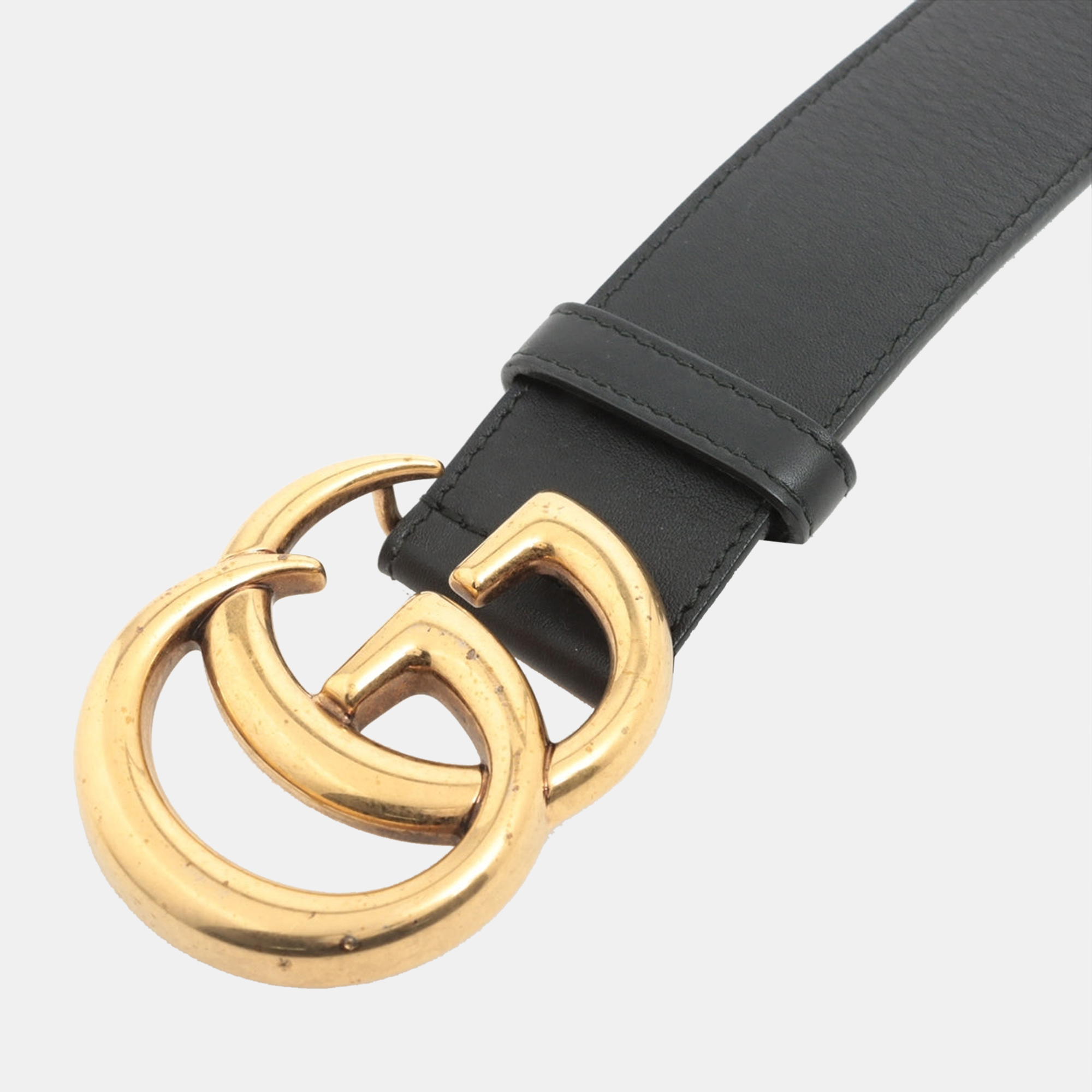 

Gucci 400593 GG Marmont Belt 75/30 GP & leather Black/Gold