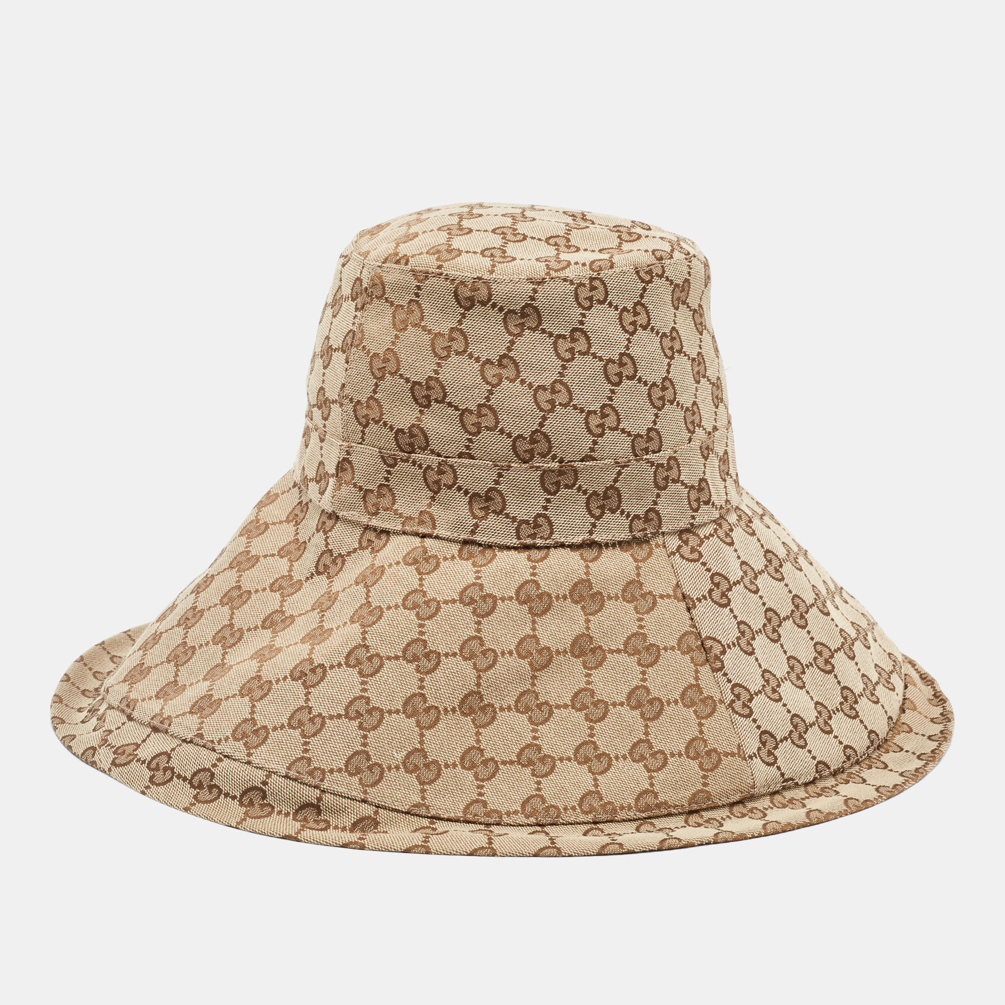 

Gucci Brown GG Canvas Jacquard Wide Brim Bucket Hat