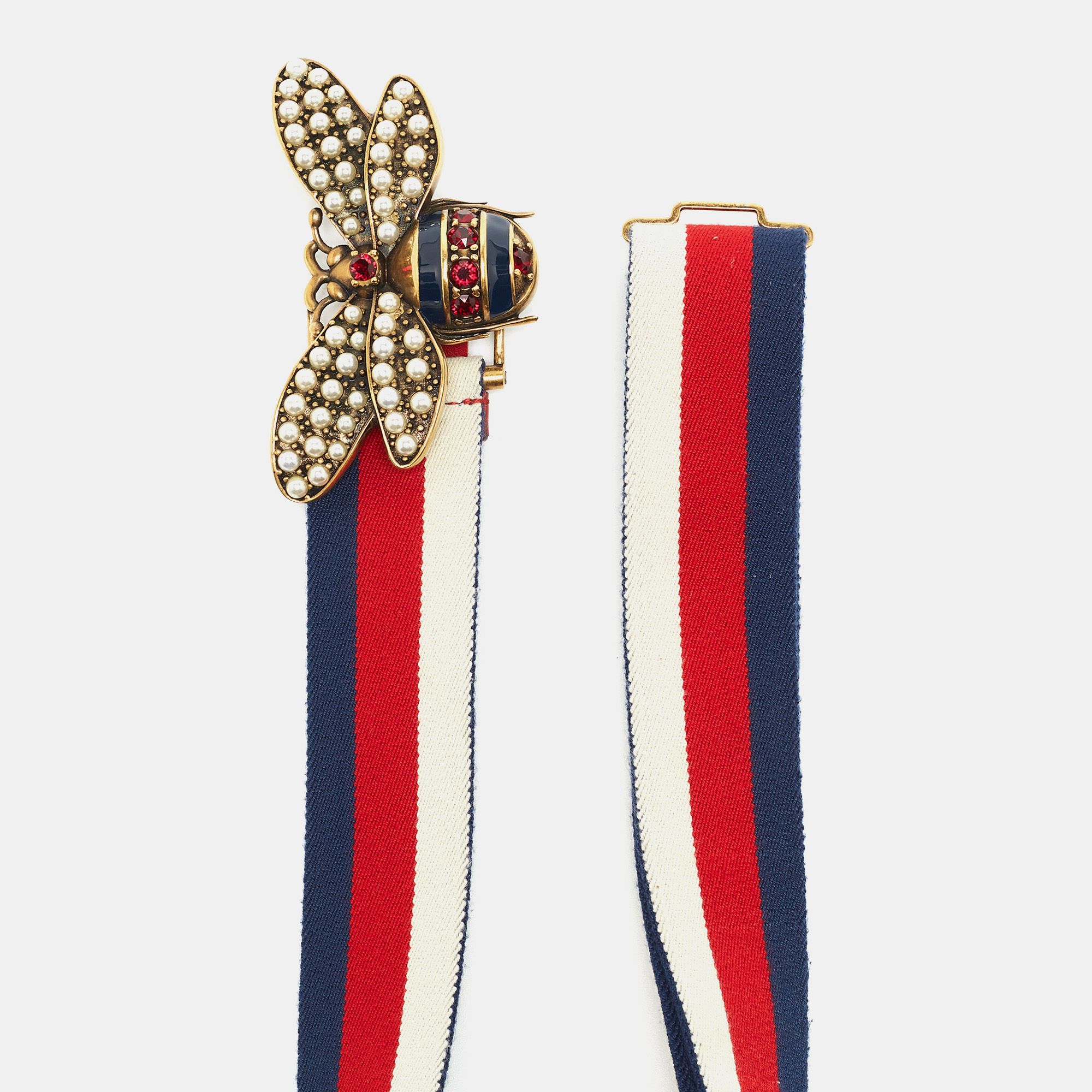 

Gucci Multicolor Web Canvas Queen Margaret Bee Belt