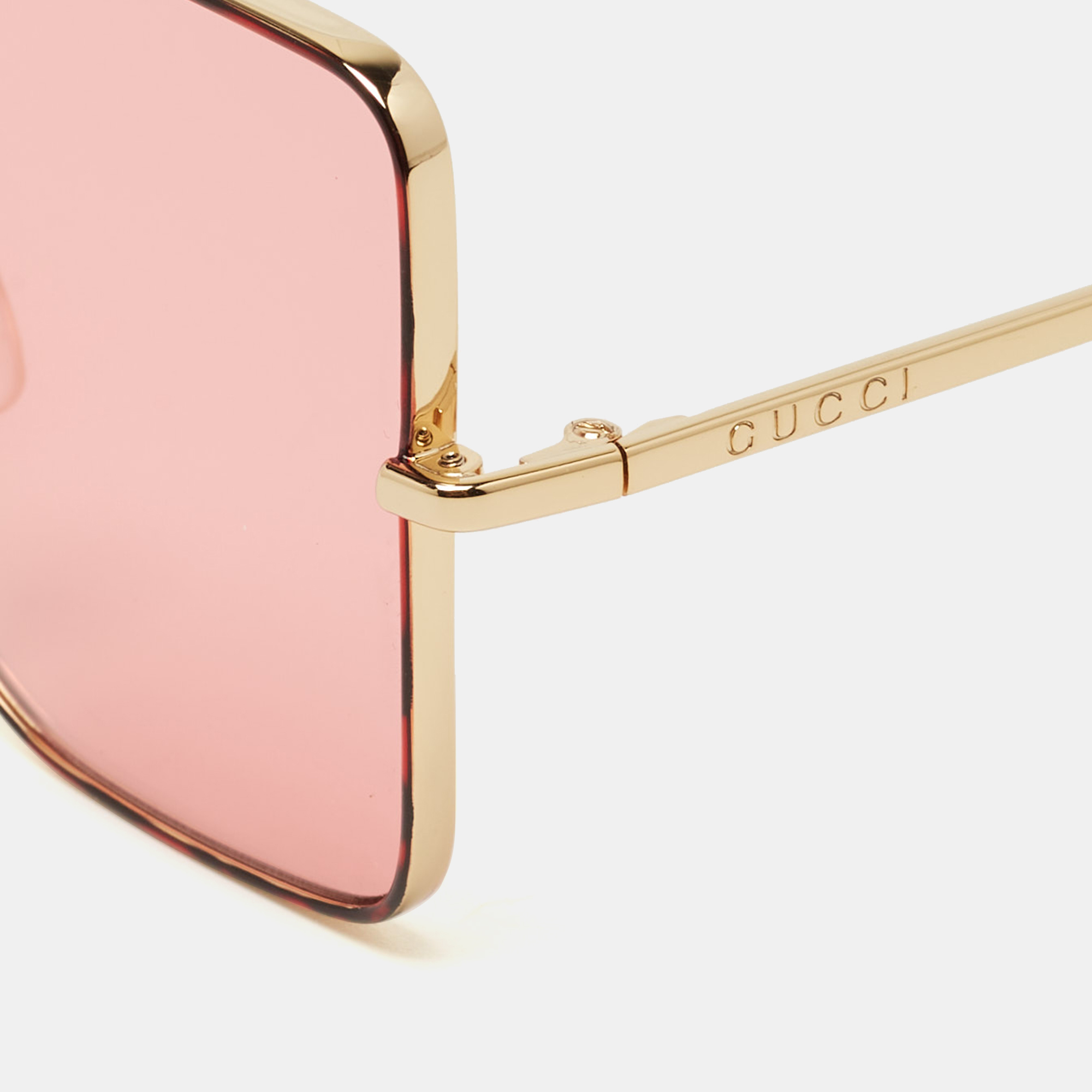 

Gucci Gold/Pink Acetate GG0436S Oversize Sunglasses