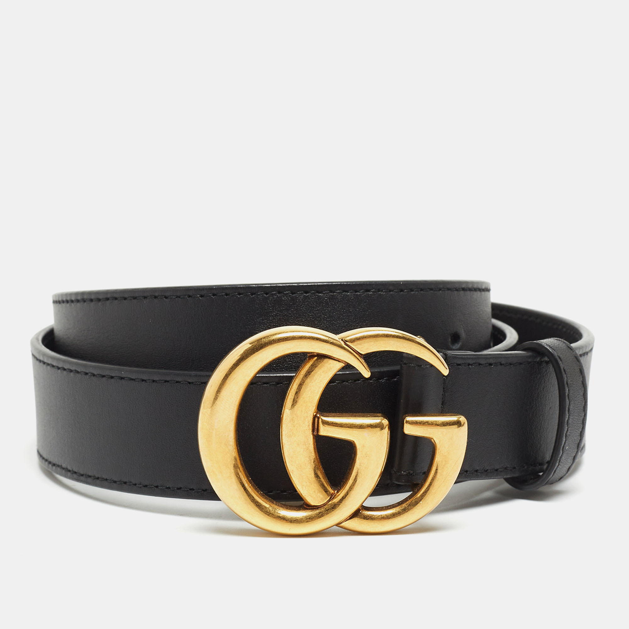 Gucci - Men's Belt with Double G Buckle - Black - Leather