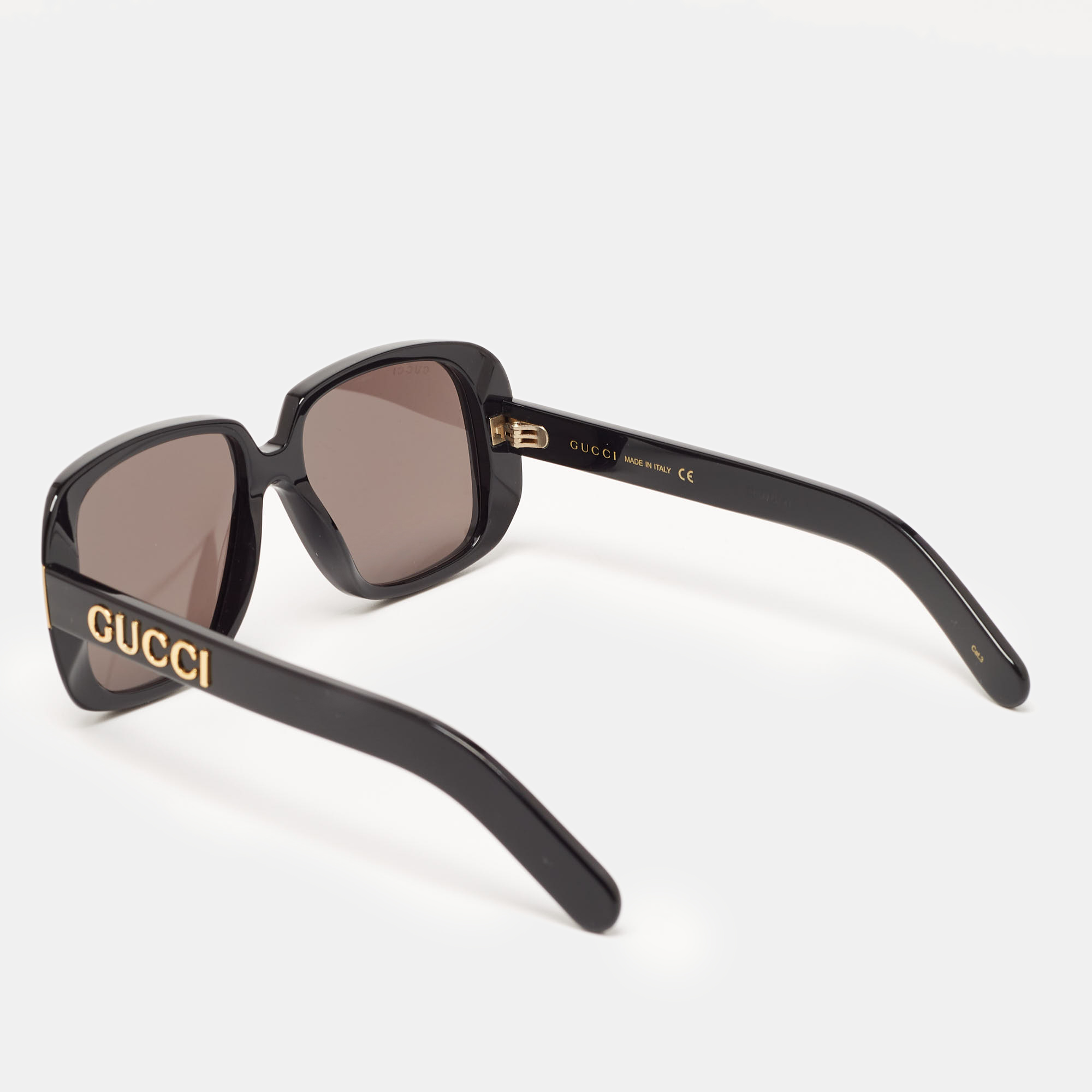 

Gucci Black/Gold GG0318S Logo Square Sunglasses