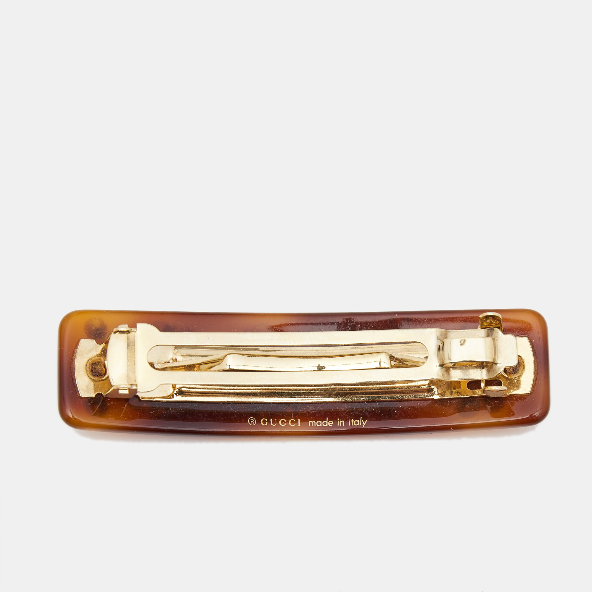 

Gucci Crystals Resin Gold Tone Hair Clip