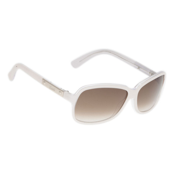 مملوكة مسبقًا Gucci White 3040 Rectangle Sunglasses