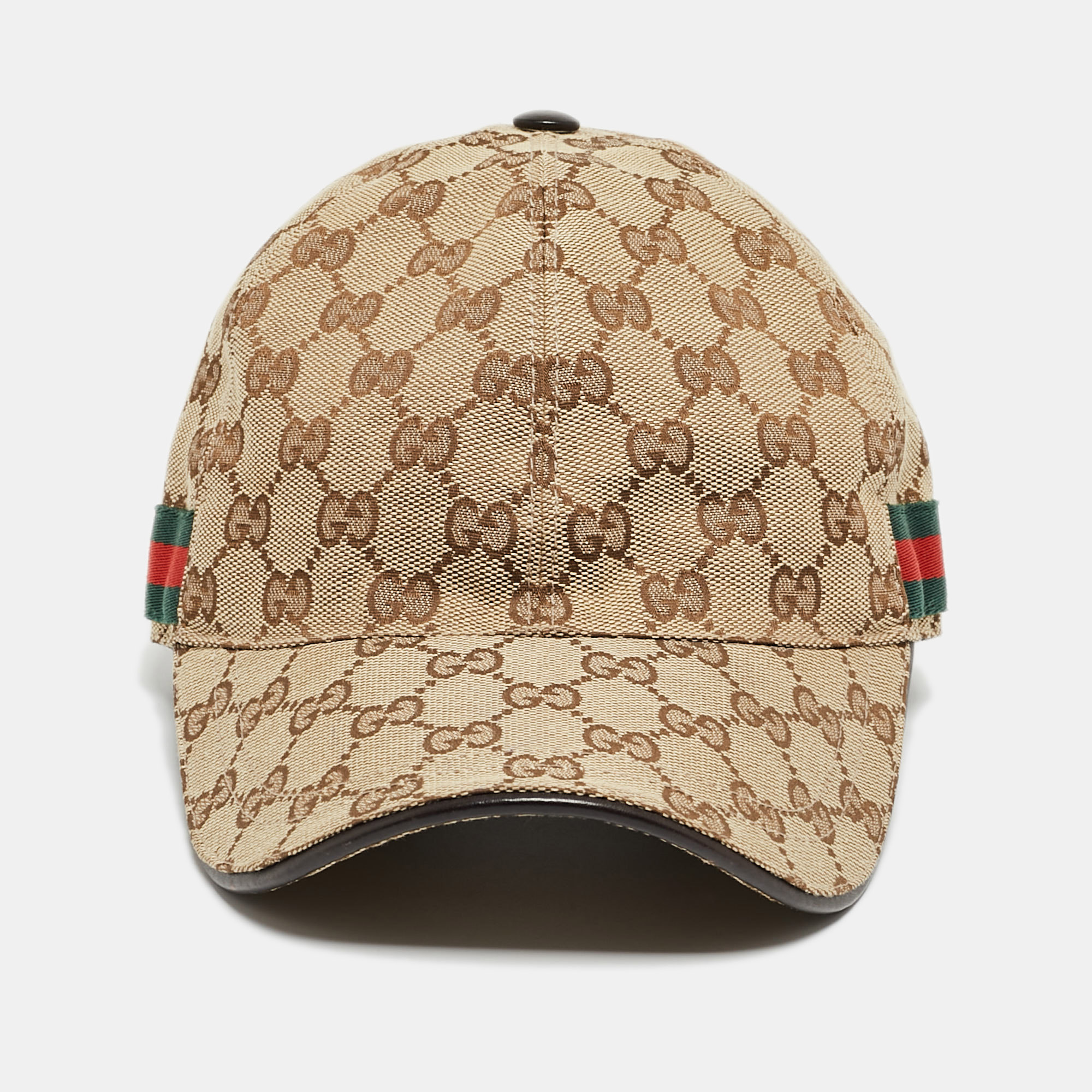 

Gucci Beige Web Detail GG Canvas Baseball Hat