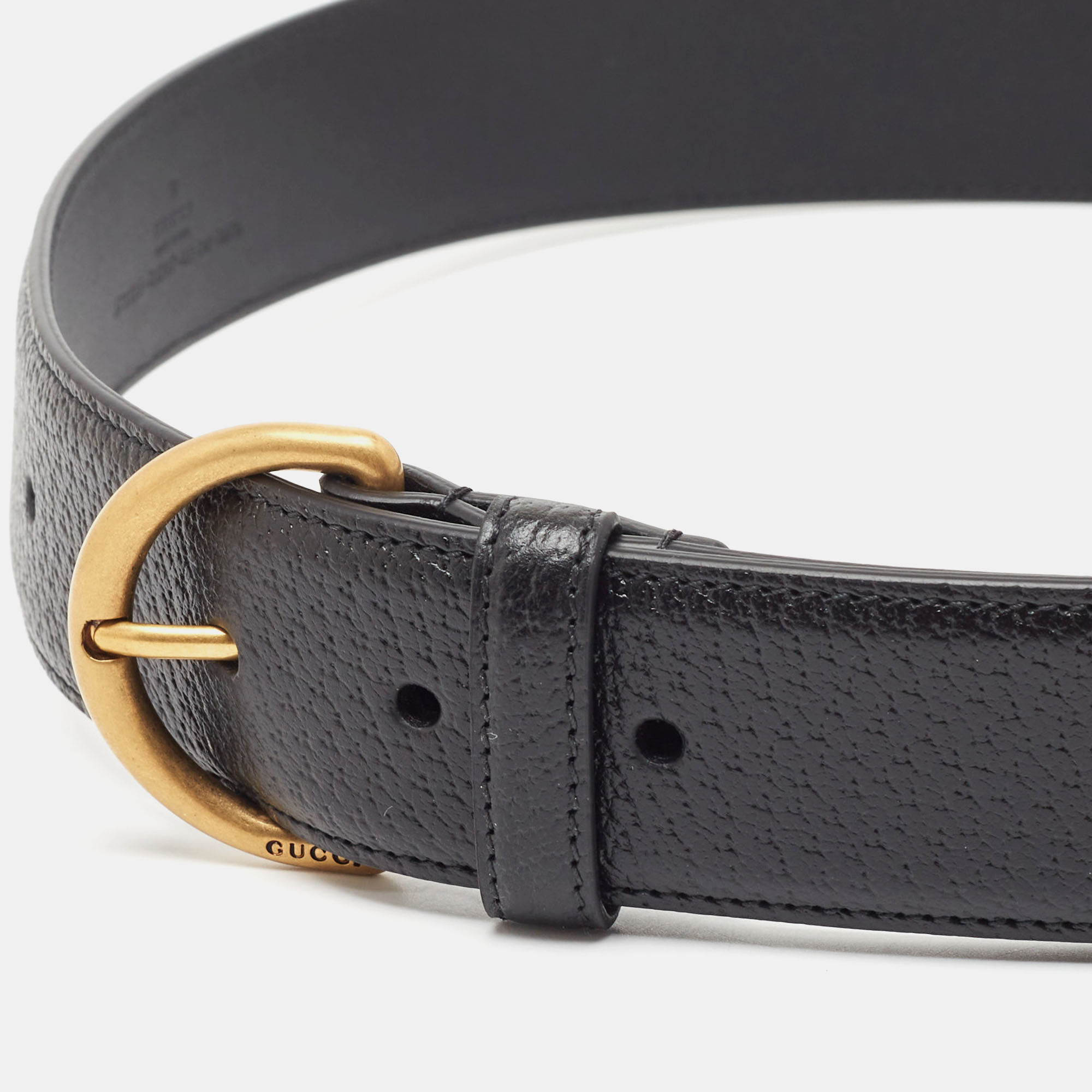 

Gucci Black Leather Buckle Belt
