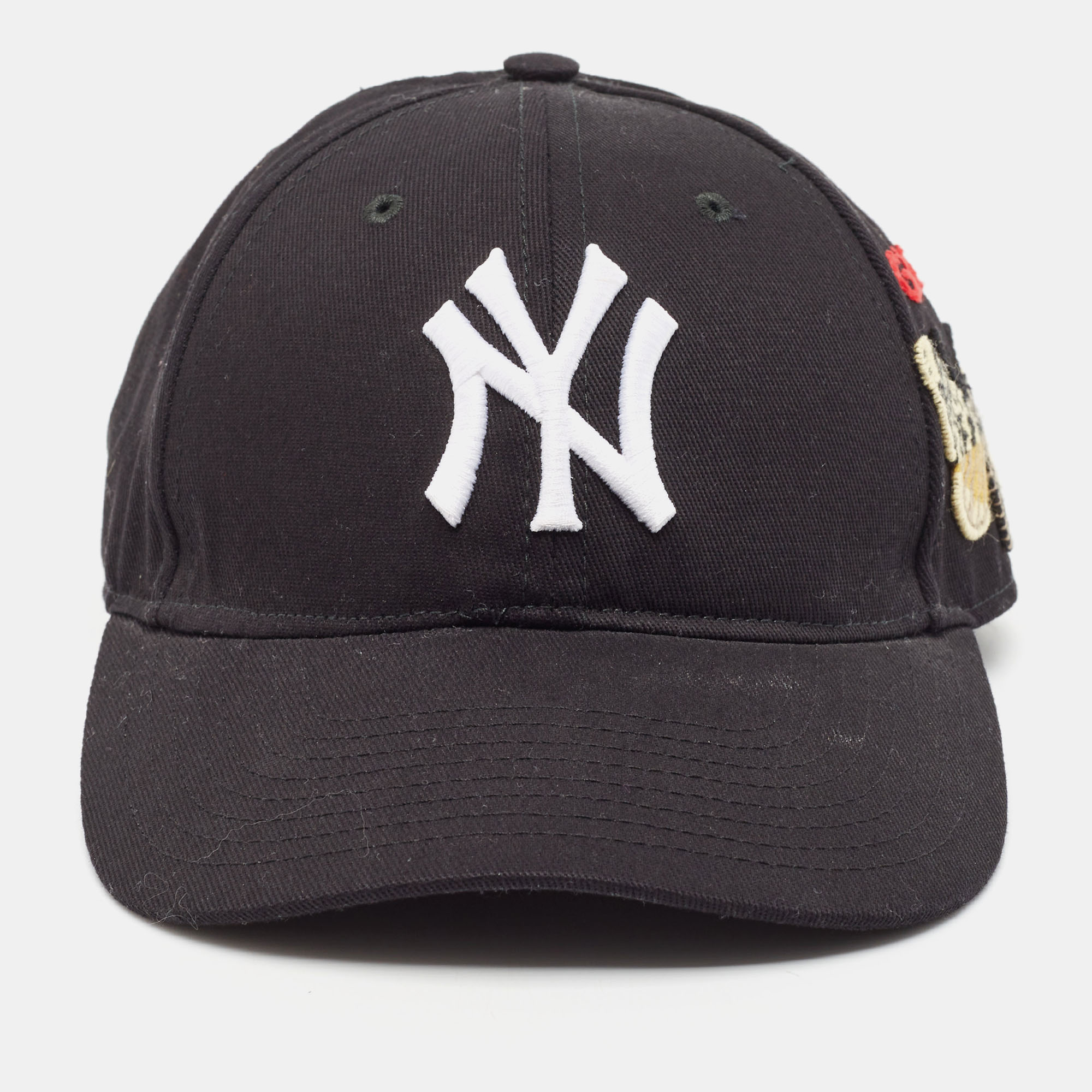 

Gucci X NY Yankees Black Butterfly Embroidered Cotton Baseball Cap Size