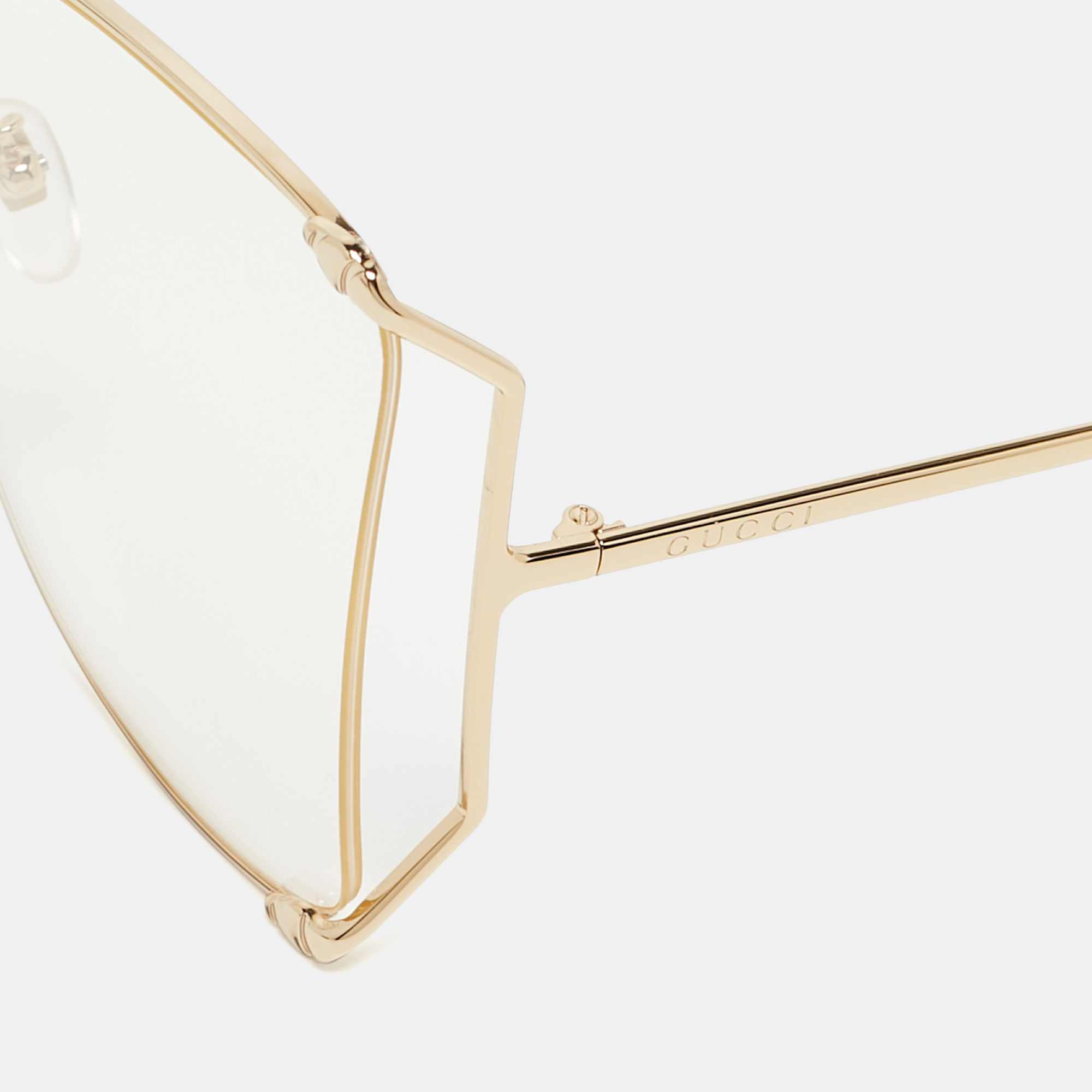 

Gucci Gold Metal GG0252S Pearl Oversized Sunglasses