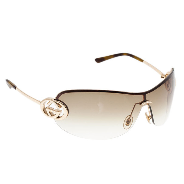 Gucci Brown GG 2773 Shield Sunglasses Gucci | The Luxury Closet