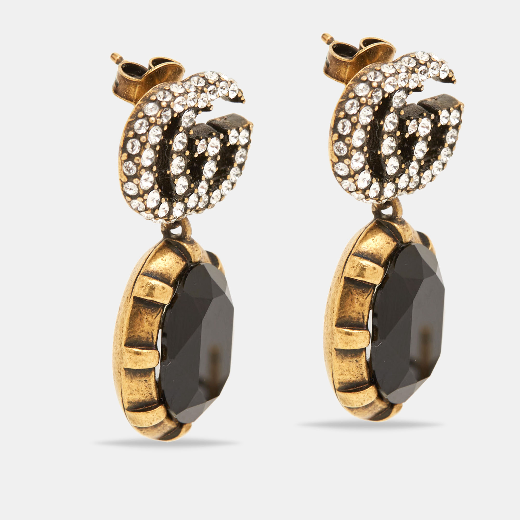 

Gucci GG Marmont Crystals Gold Tone Earrings