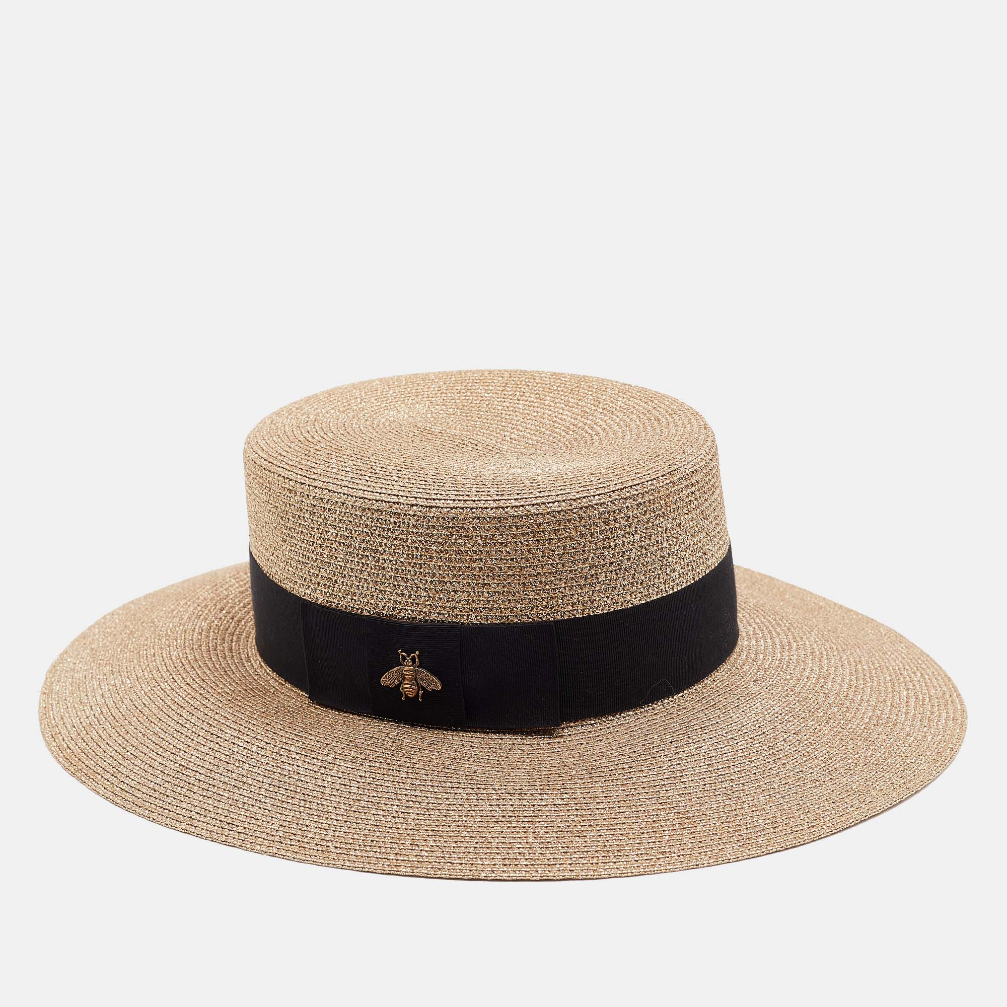 

Gucci Gold Lamé Bee Detail Papier Hat