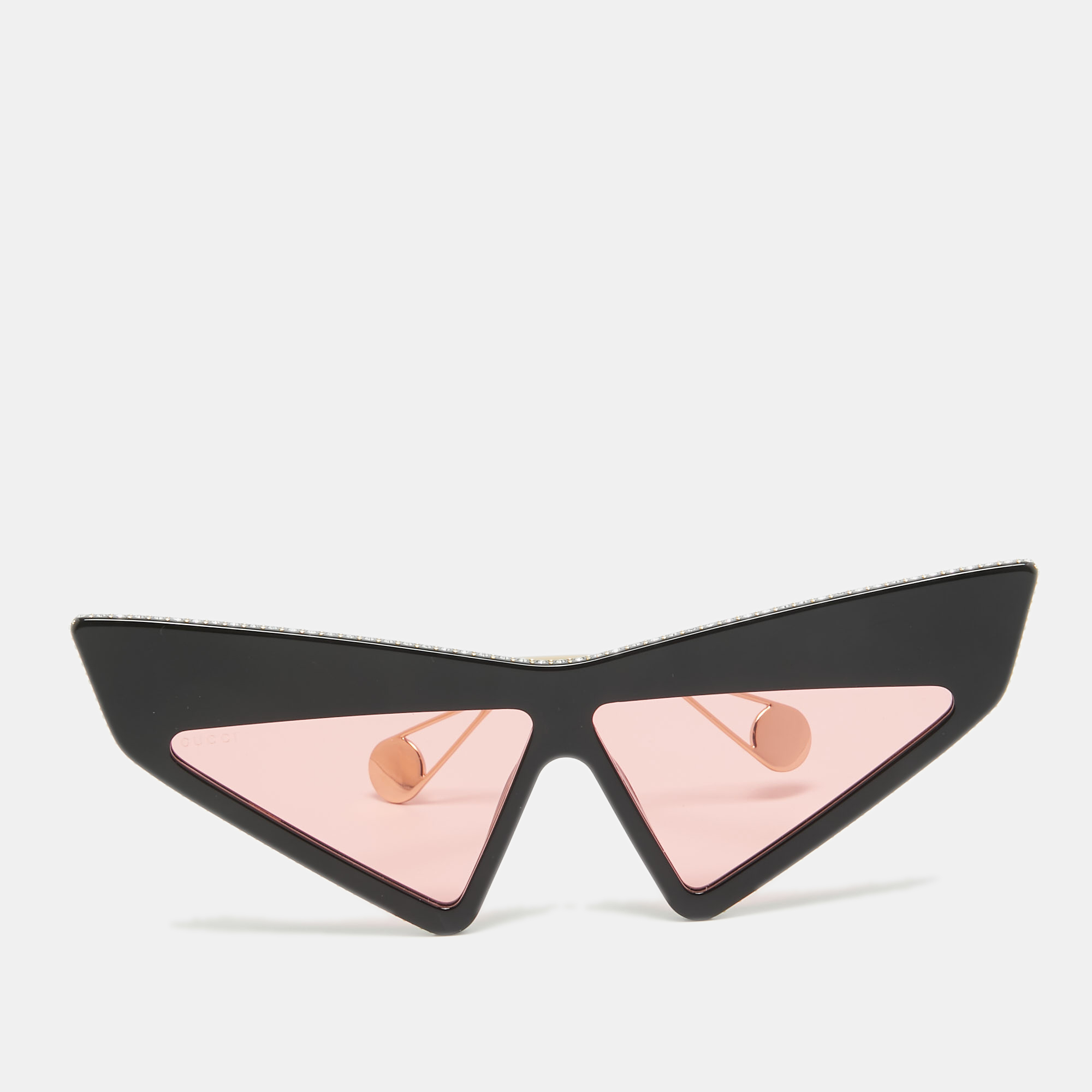 

Gucci Black/Pink GG0430S Crystals Embellished Geometric Sunglasses