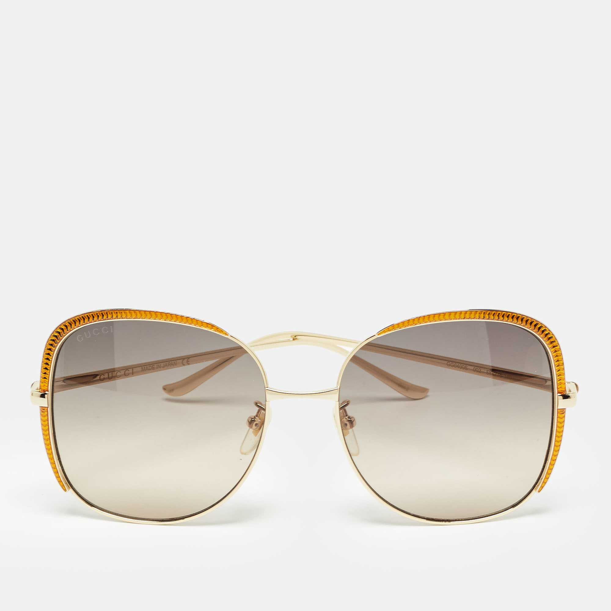 Pre-owned Gucci Gold Gradient Gg0400s Oversized Sunglasses