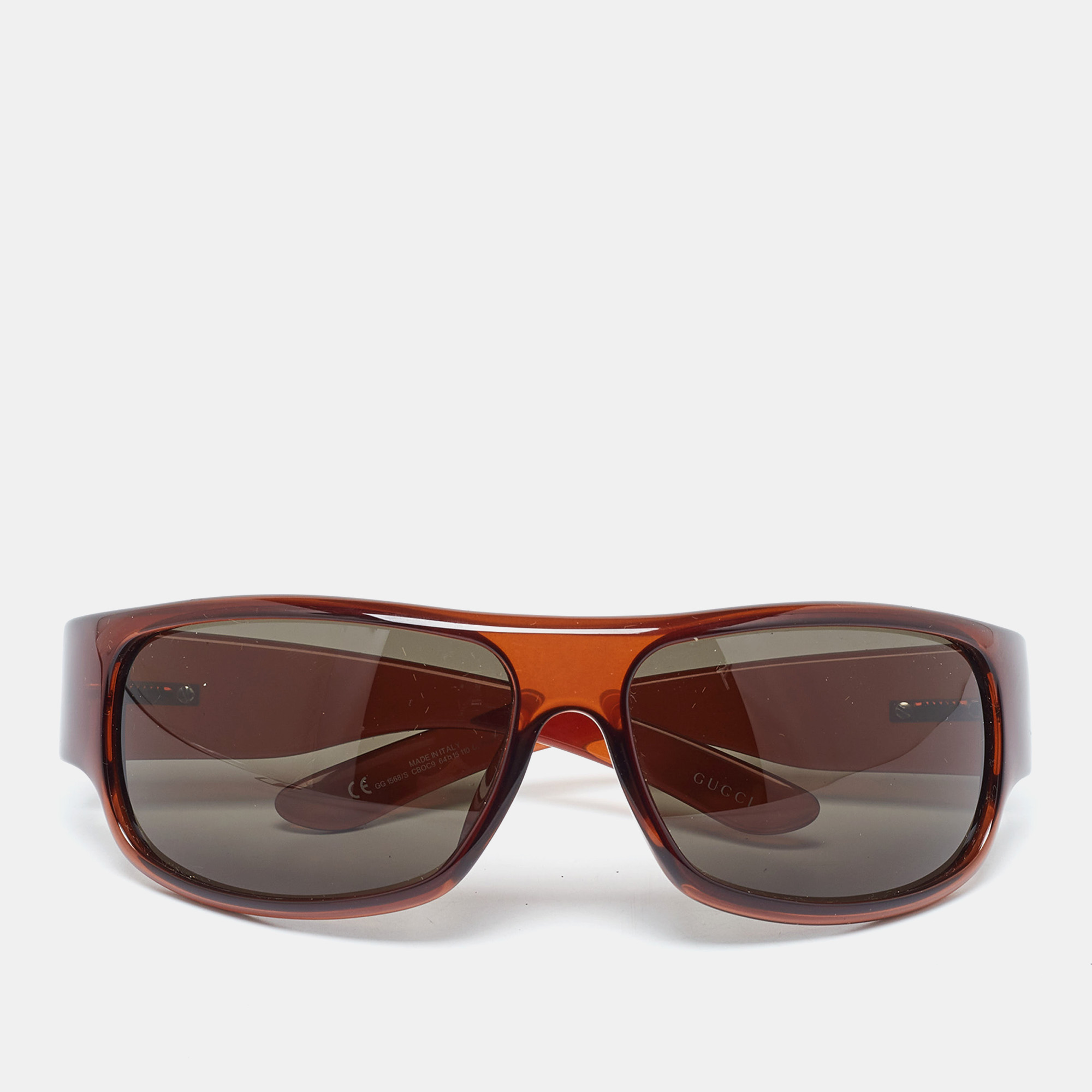 

Gucci Brown/Grey GG1568/S Rectangle Wrap Sunglasses