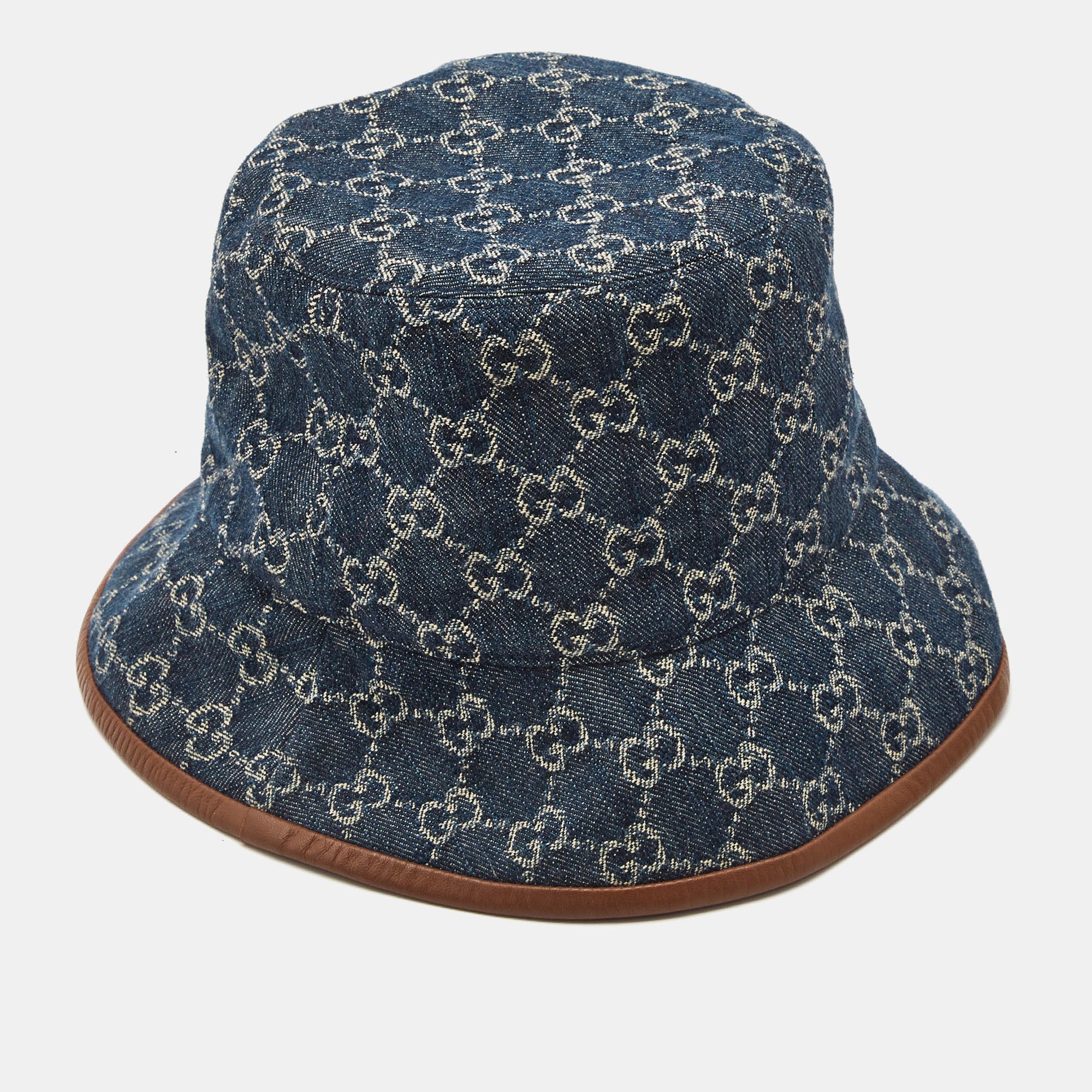 

Gucci Blue GG Web Canvas Bucket Hat L
