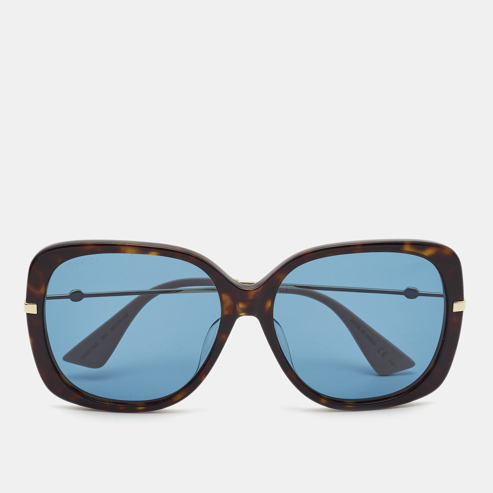 

Gucci Tortoise Brown/Blue Tinted GG0511SA Square Sunglasses