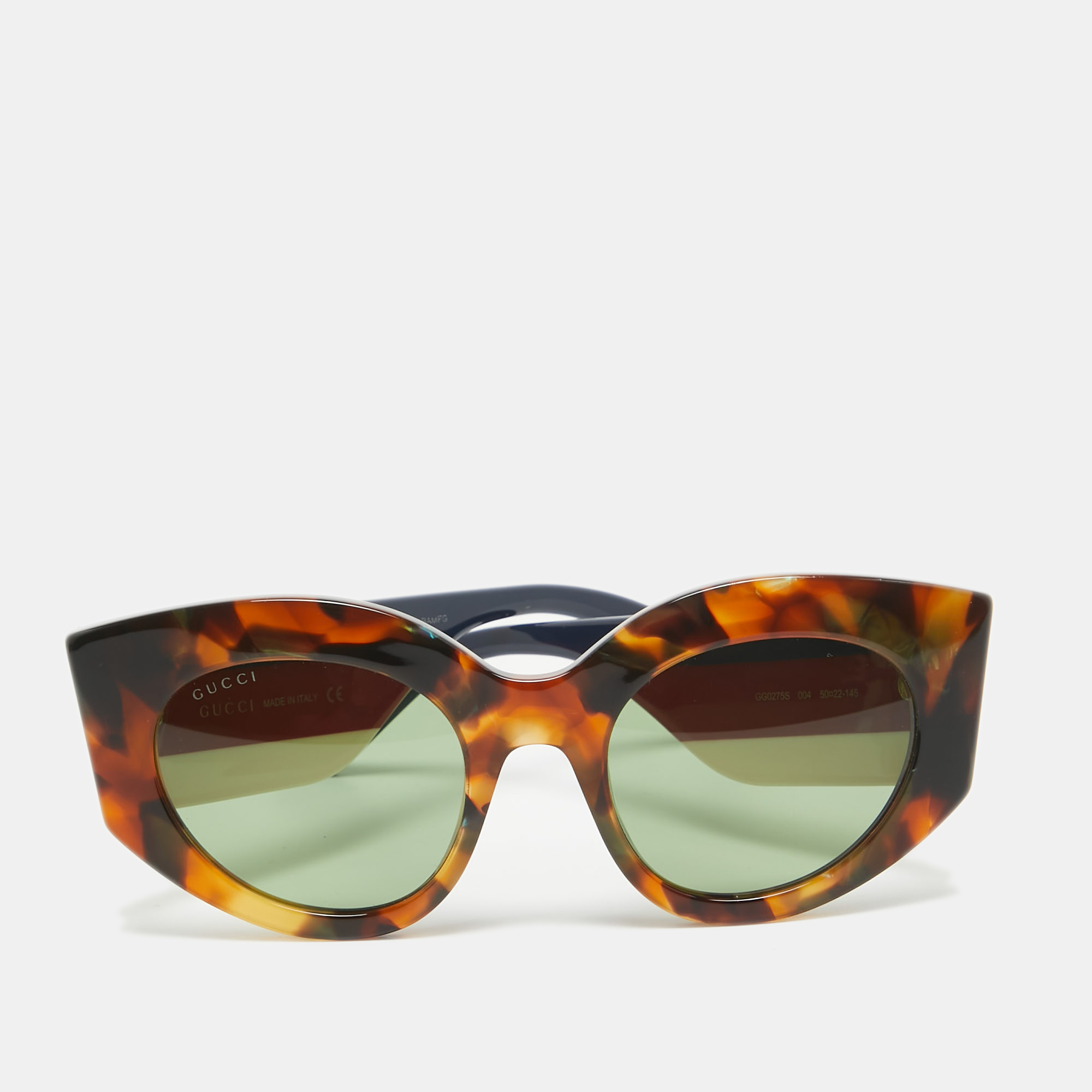 

Gucci Brown Tortoise GG0275S Interlocking G Cat Eye Sunglasses