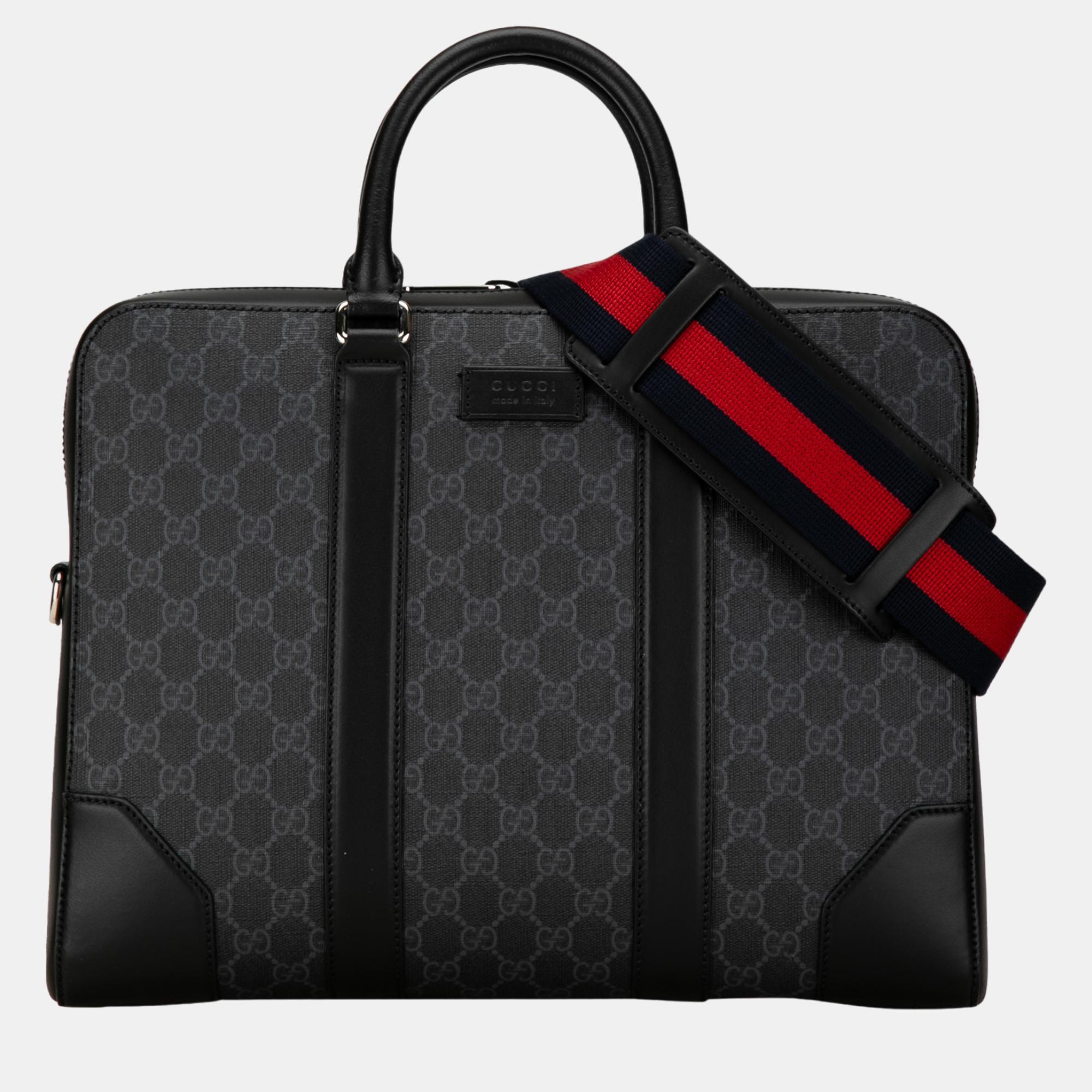 

Gucci Black GG Supreme Web Business Bag