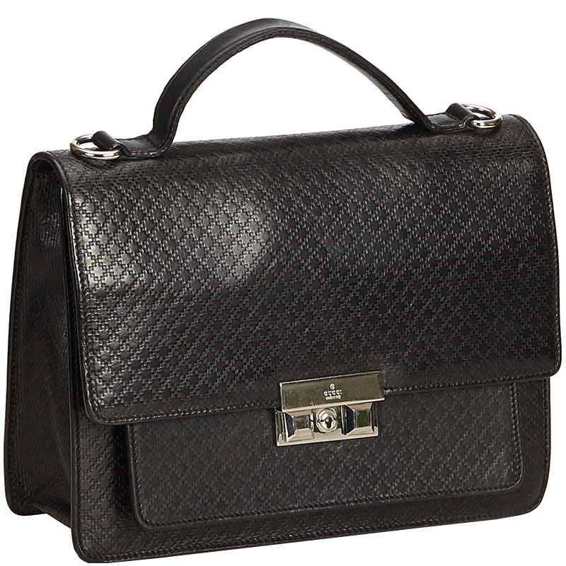 

Gucci Black Leather Business Bag