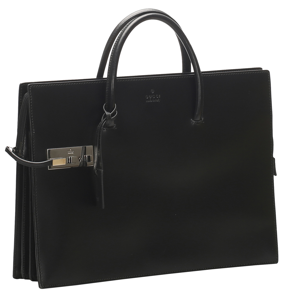 

Gucci Black Leather Business Bag