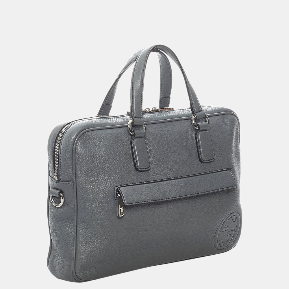 

Gucci Grey Soho Leather Business bag