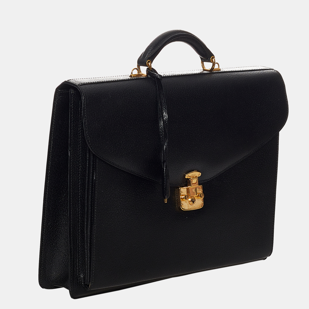 

Gucci Black Leather Business Bag