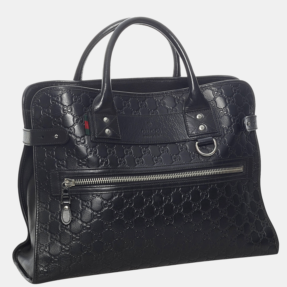 

Gucci Black Guccissima Business Bag