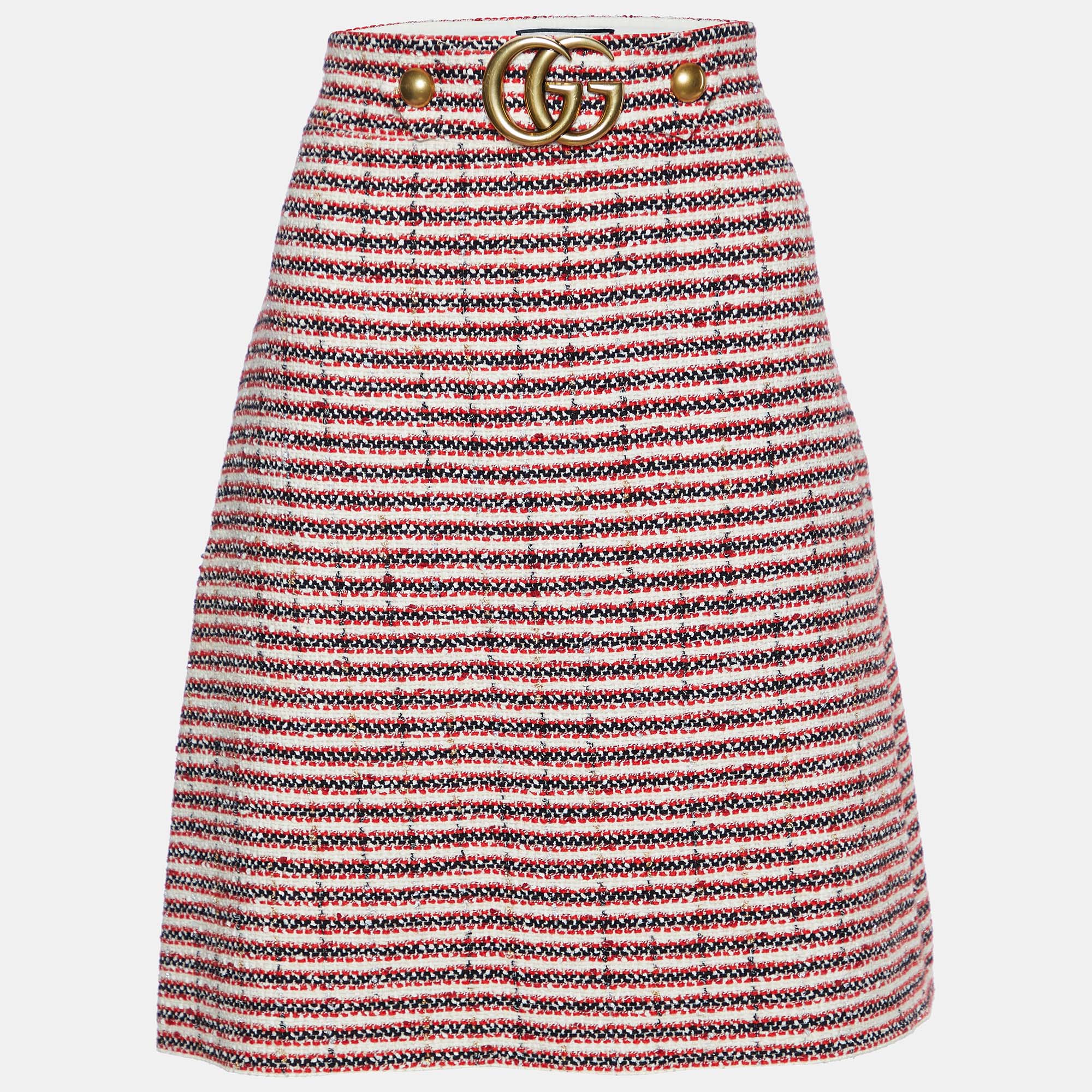 

Gucci Multicolor Tweed Logo Detailed Pencil Skirt L