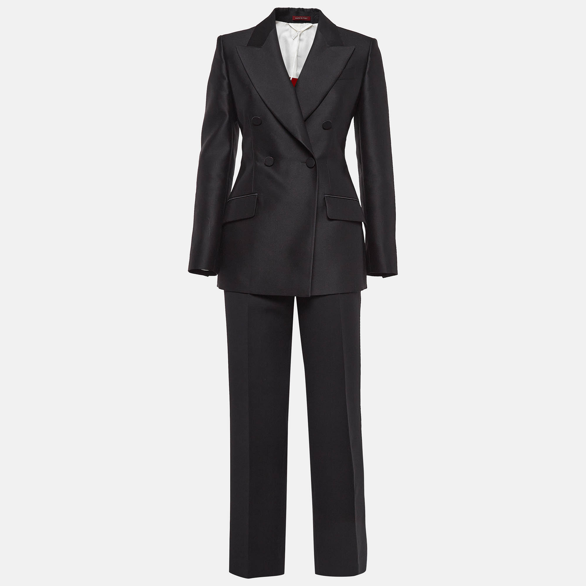 

Gucci Black Gabardine Double Breasted Pants Suit S/L