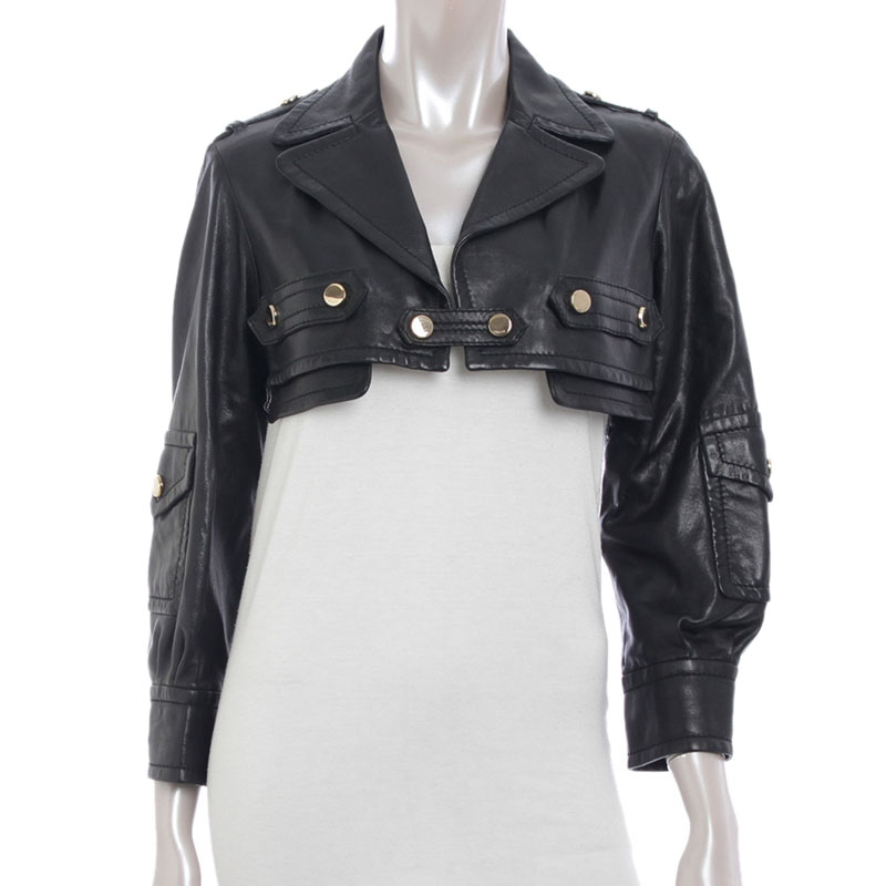 

Gucci Black Cropped Leather Jacket