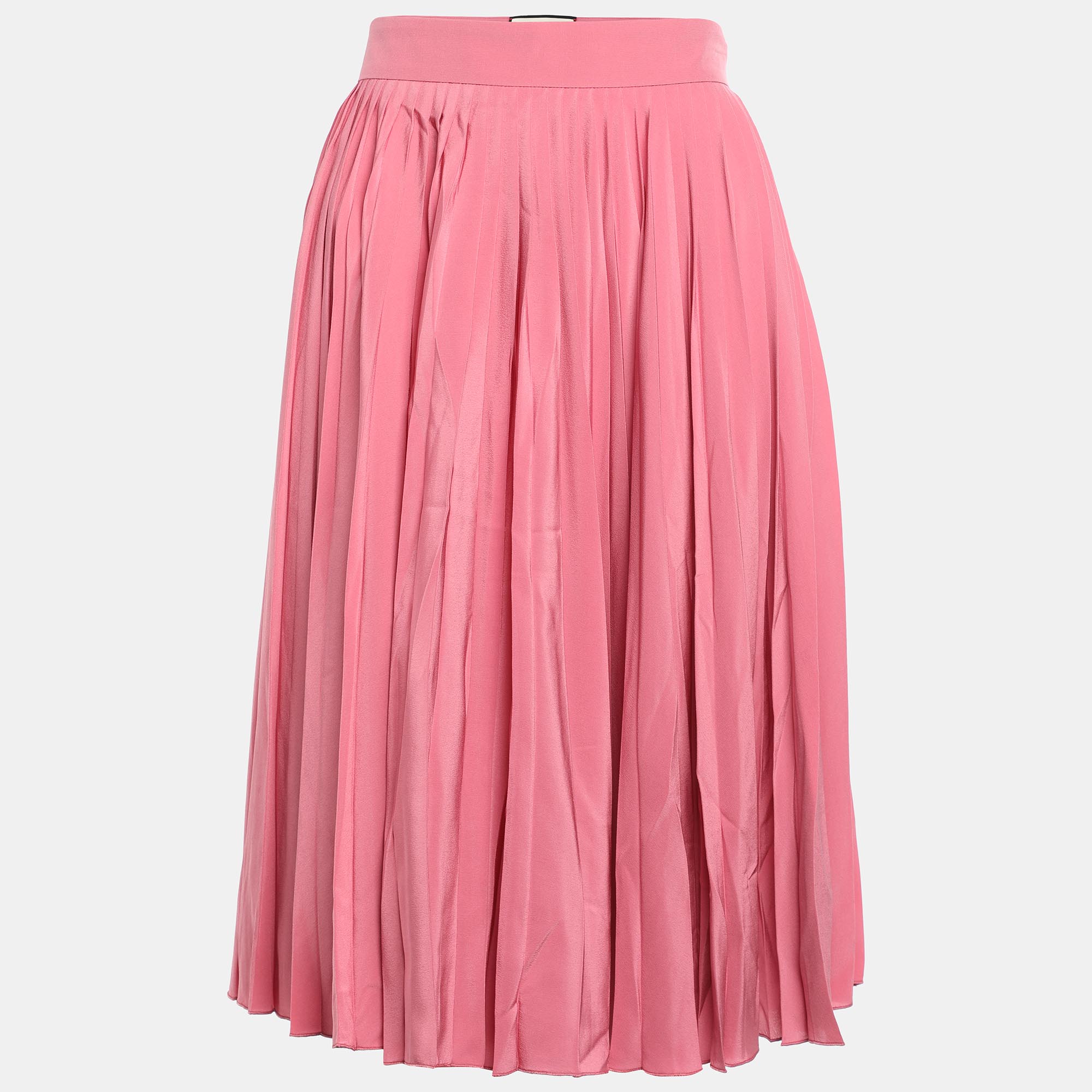 

Gucci Pink Pleated Silk Midi Skirt M