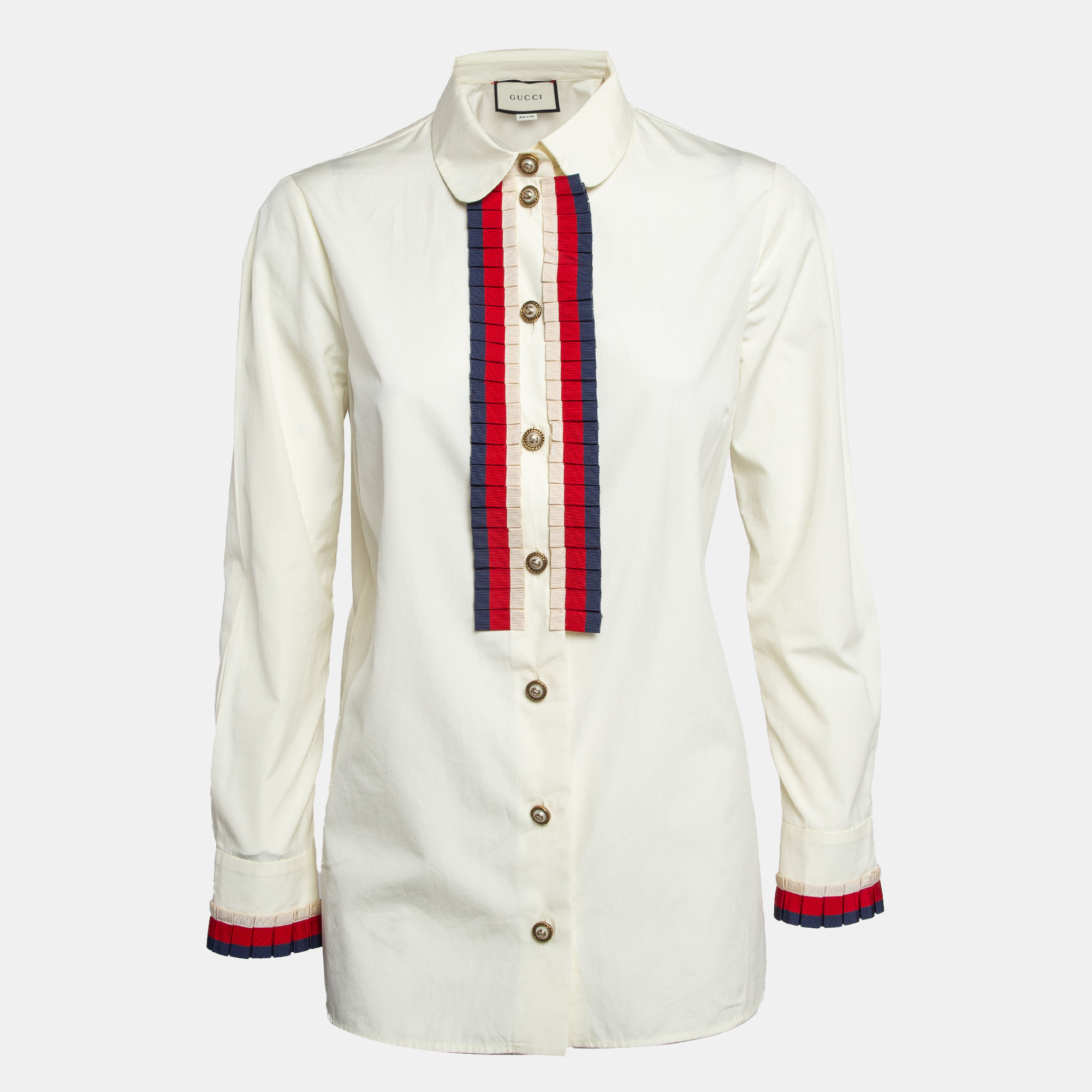 

Gucci Off-White Cotton Ruffled Shirt M