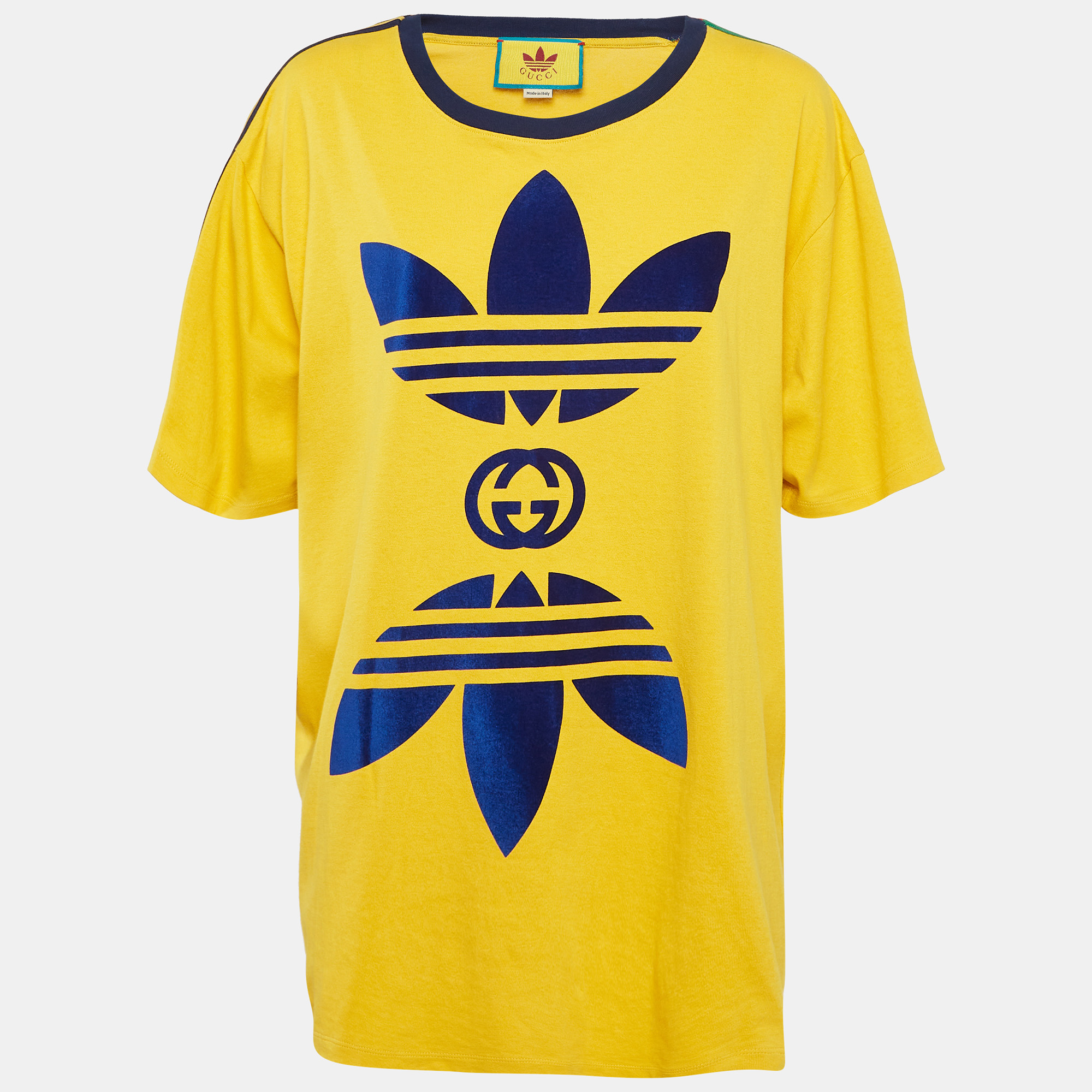 

Gucci x adidas Yellow Printed Cotton Oversize T-Shirt L