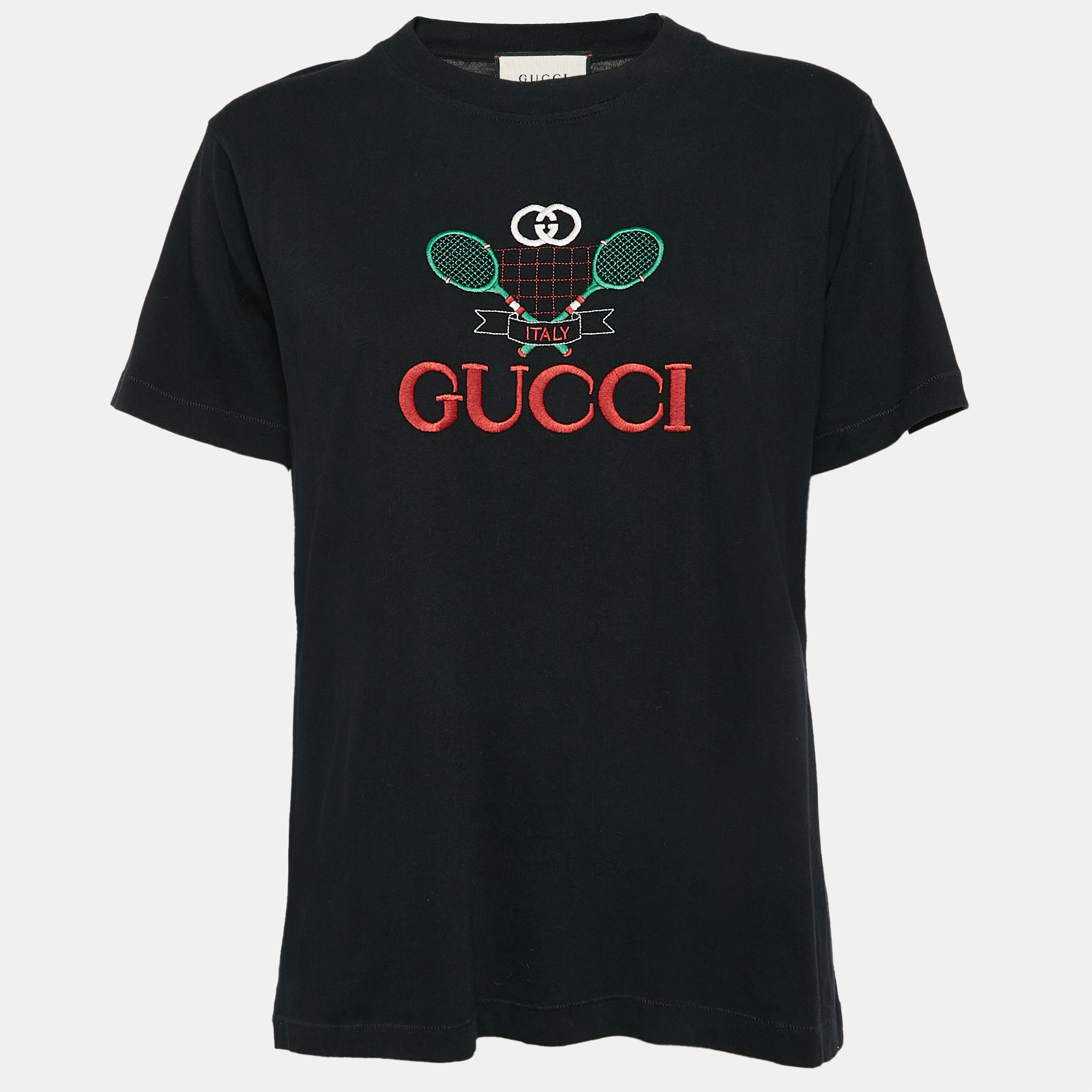 

Gucci Black Embroidered Knit Round Neck T-Shirt S