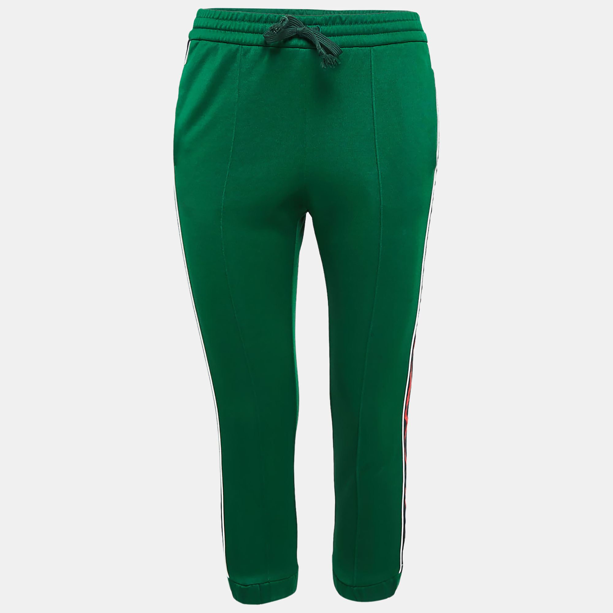 

Gucci Green Jersey Side Stripe Detail Technical Joggers XXS