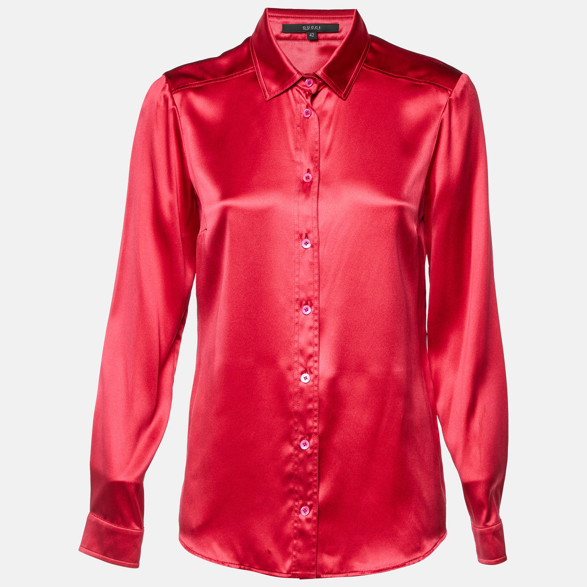 

Gucci Pink Satin Silk Full Sleeve Shirt M