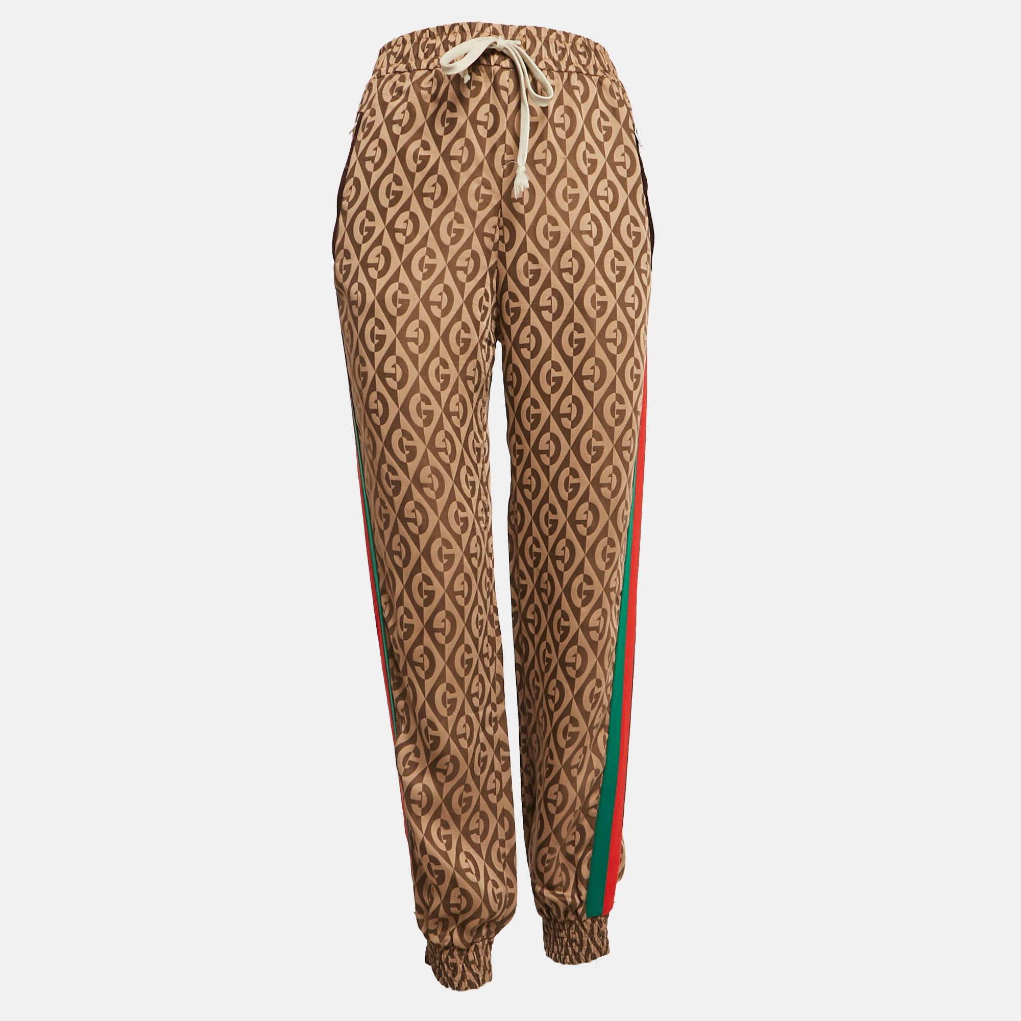 

Gucci Brown Logo Jacquard Crepe Trackpants S