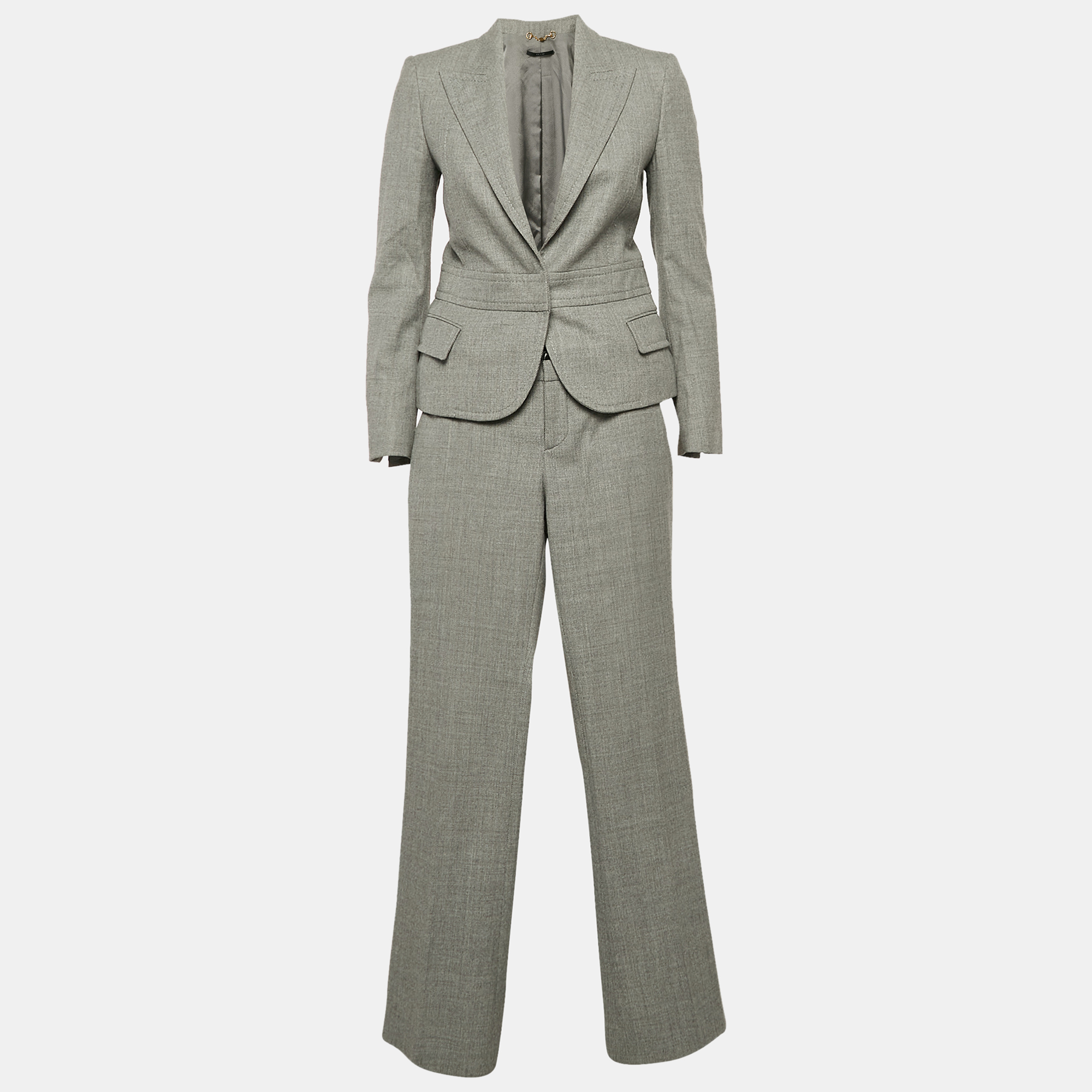 

Gucci Grey Patterned Wool Single Breasted Suit Set S