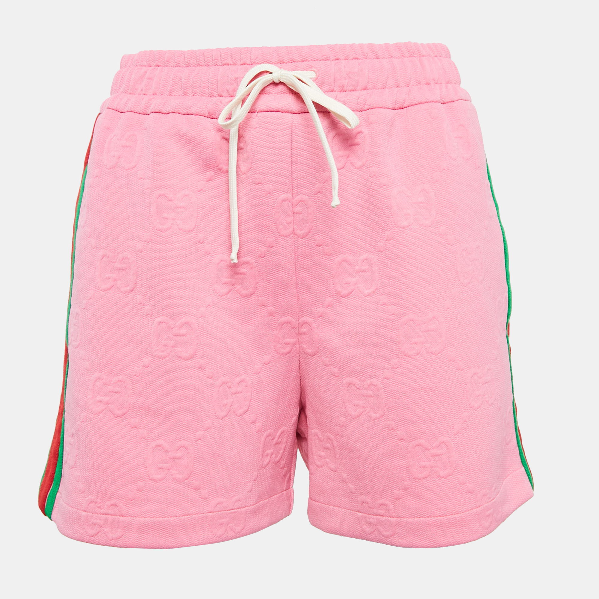 

Gucci Pink GG Jacquard Jersey Web Stripe Shorts S