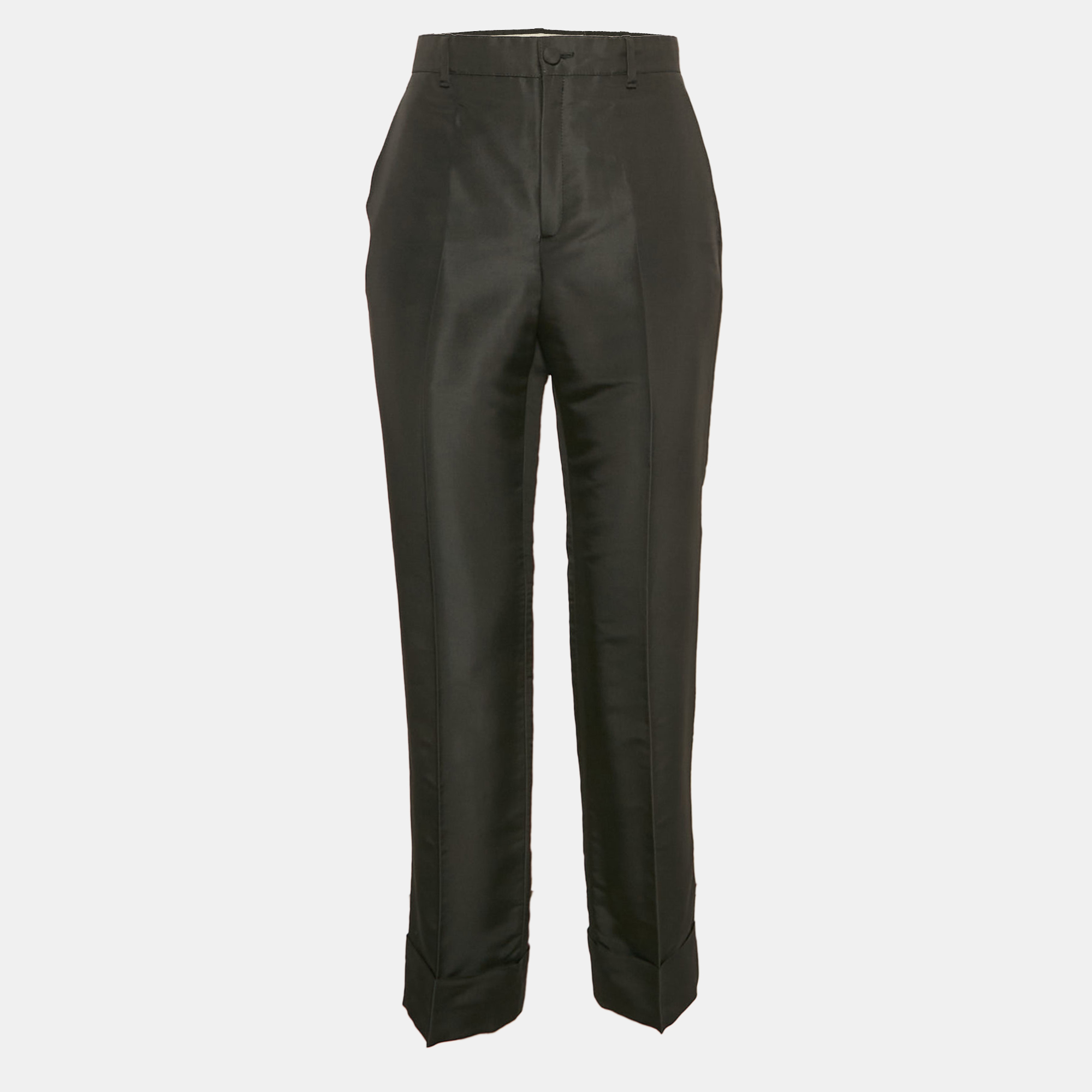 

Gucci Black Silk Straight -Leg Trousers S