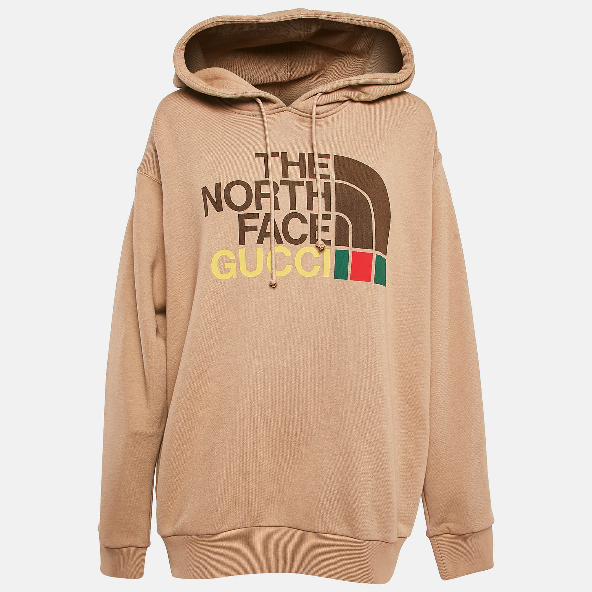 

Gucci x The North Face Logo Print Cotton Knit HoodieM, Brown