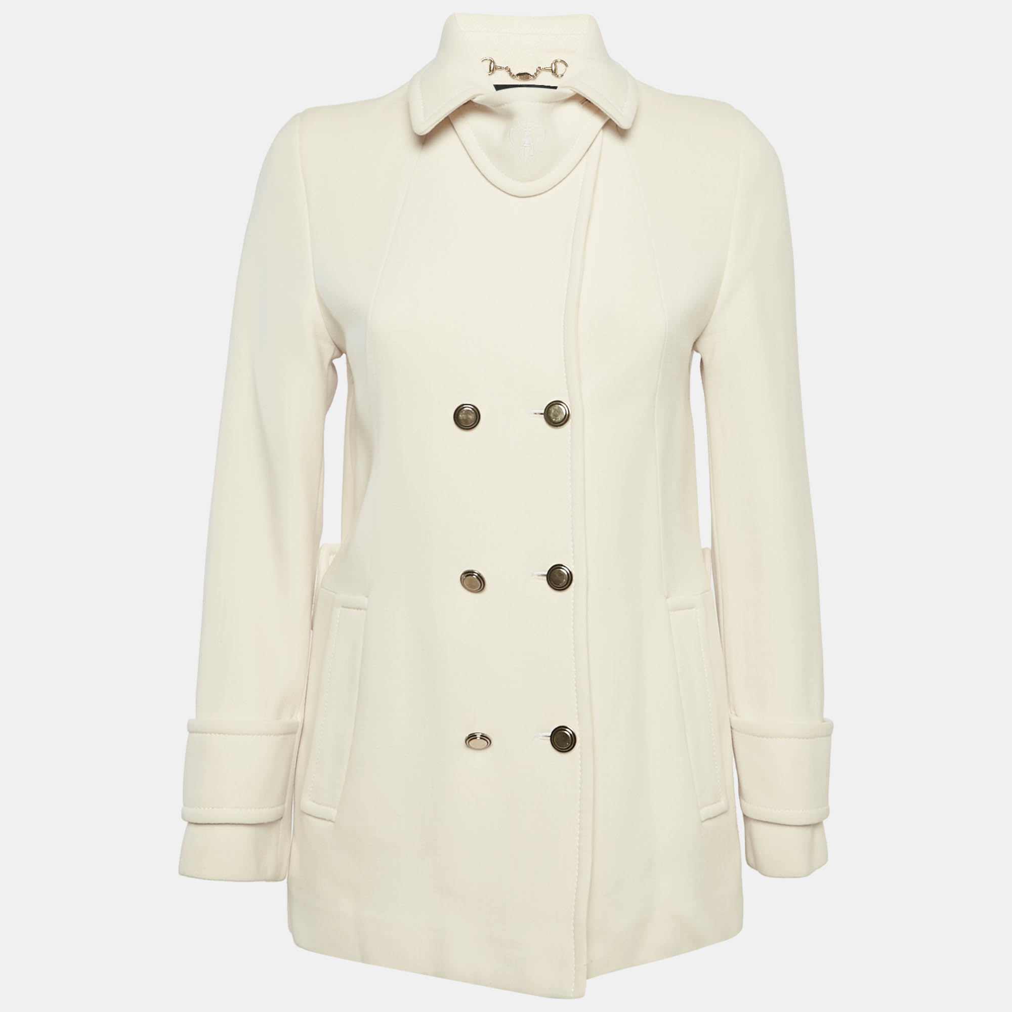 

Gucci Cream Wool Double Breasted Coat M