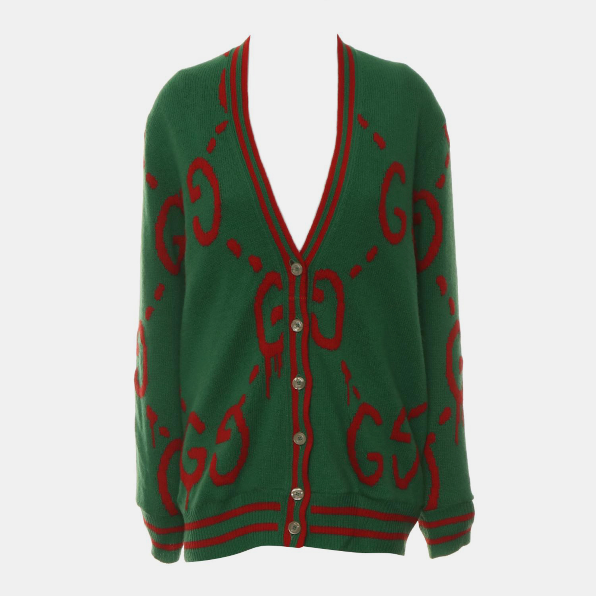 

Gucci GG Knitted Cardigan, Green