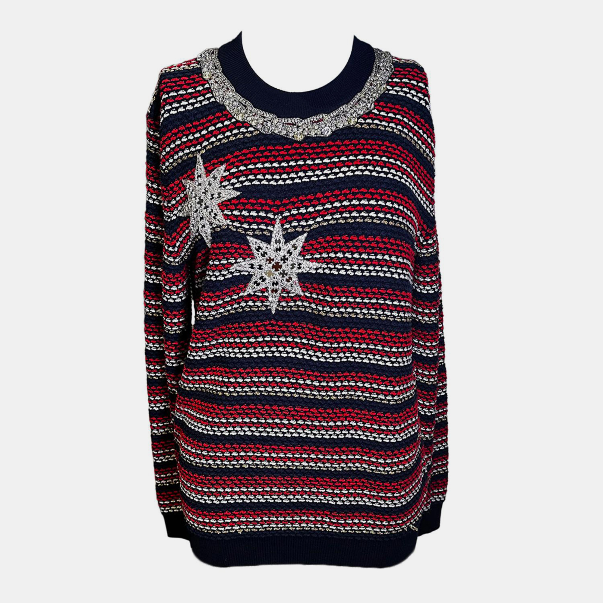 

Gucci Knitted Sweater with Star Sequins, Multicolor