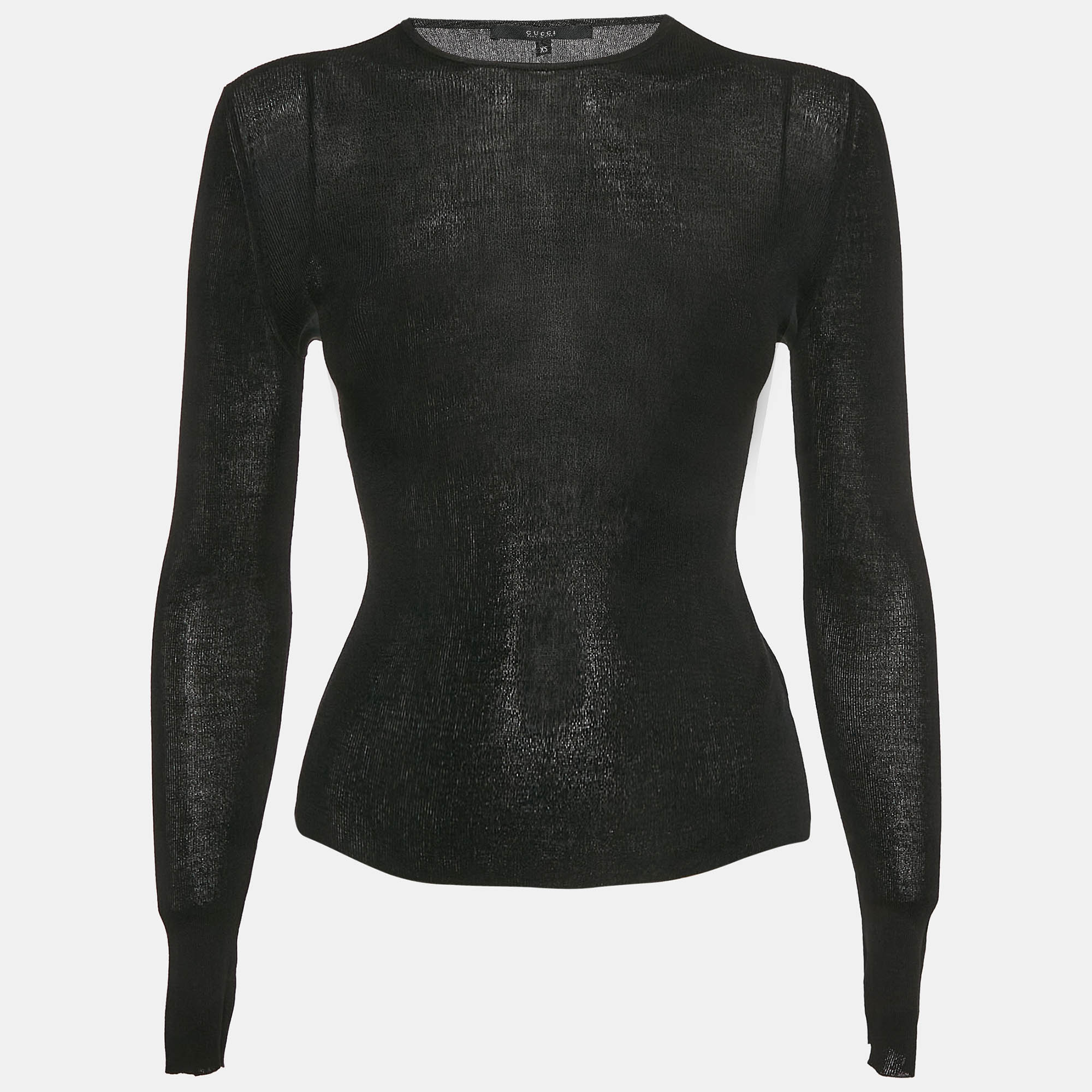 

Gucci Black Modal Jersey Long Sleeve Top XS