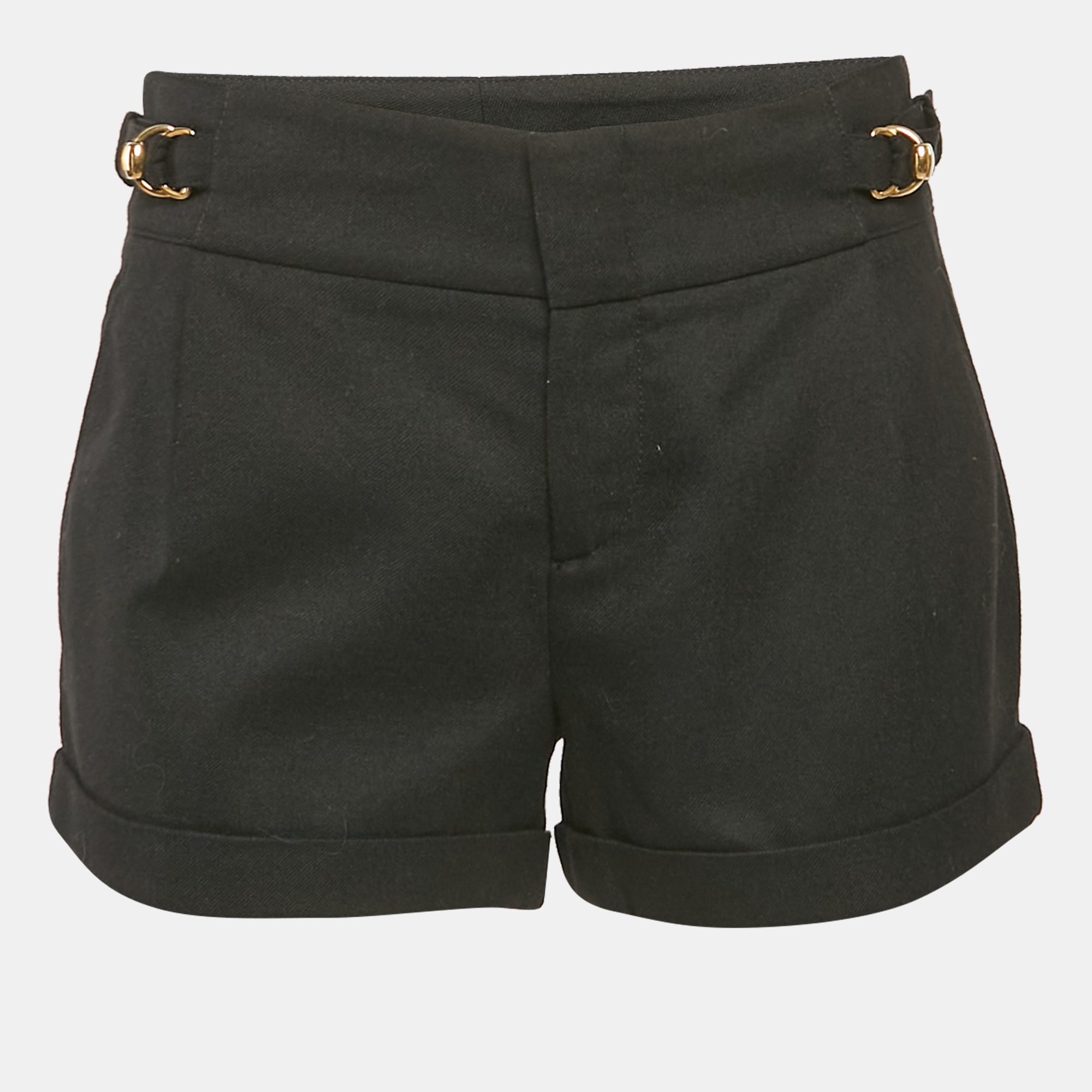 

Gucci Black Wool Adjustable Waist Detail Shorts S