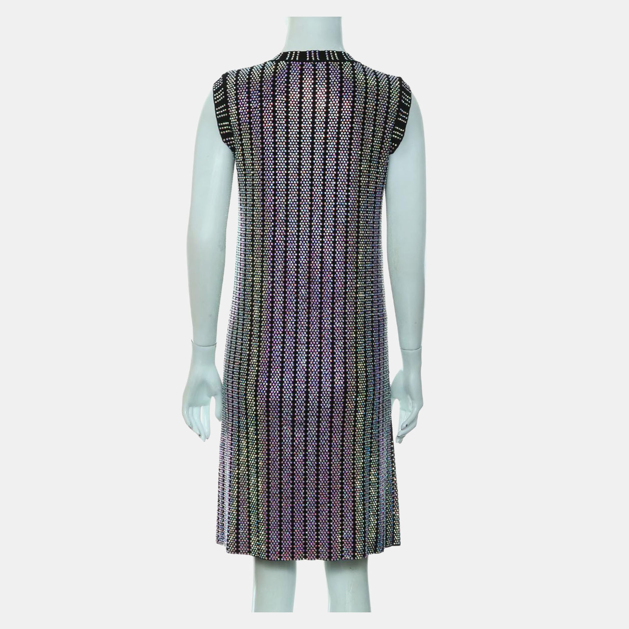 Gucci Crystal Embroidered Rib Knit Dress 