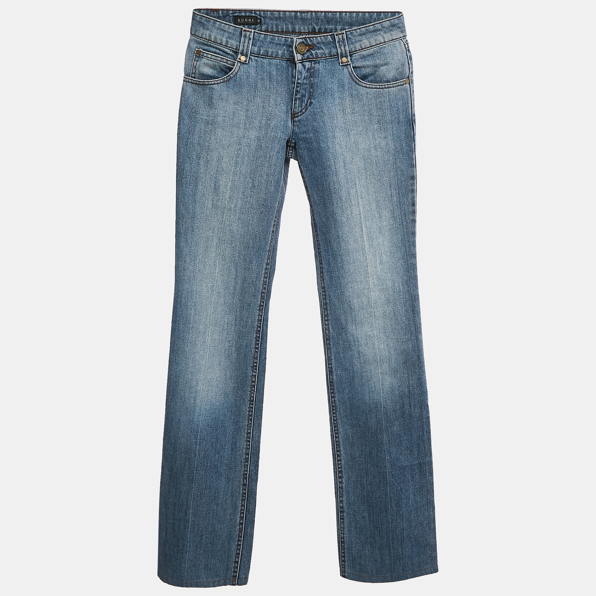 

Gucci Blue Washed Denim Straight Leg Jean S Waist 28"